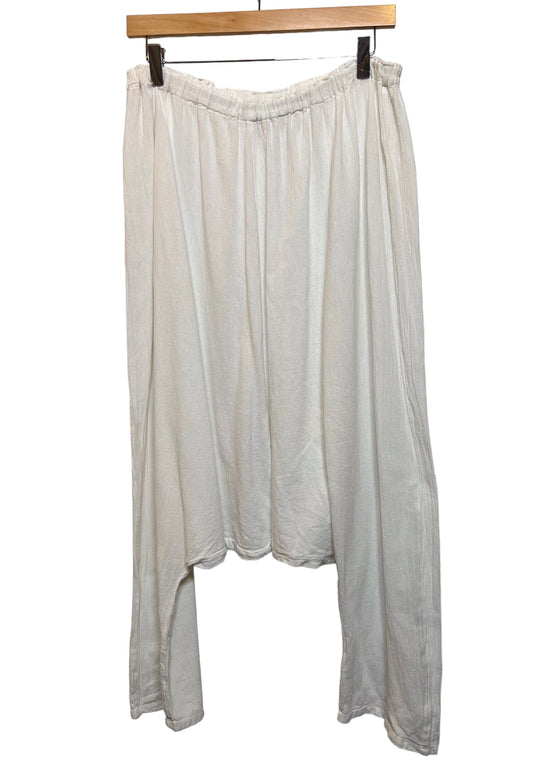 Women’s White Elasticated Waist Harem Pants (Size XL)