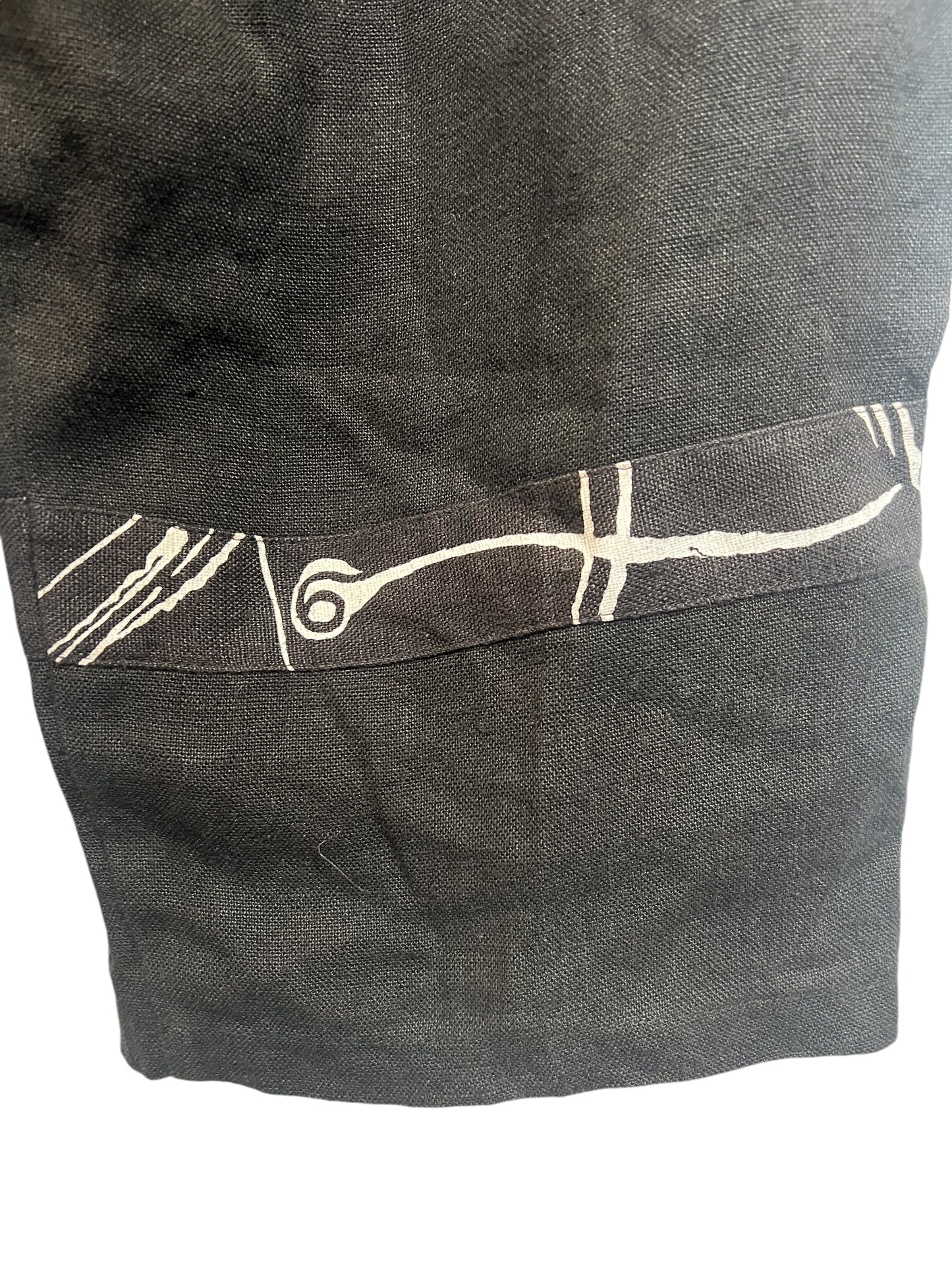 Women's Black Linen Trousers (W36)