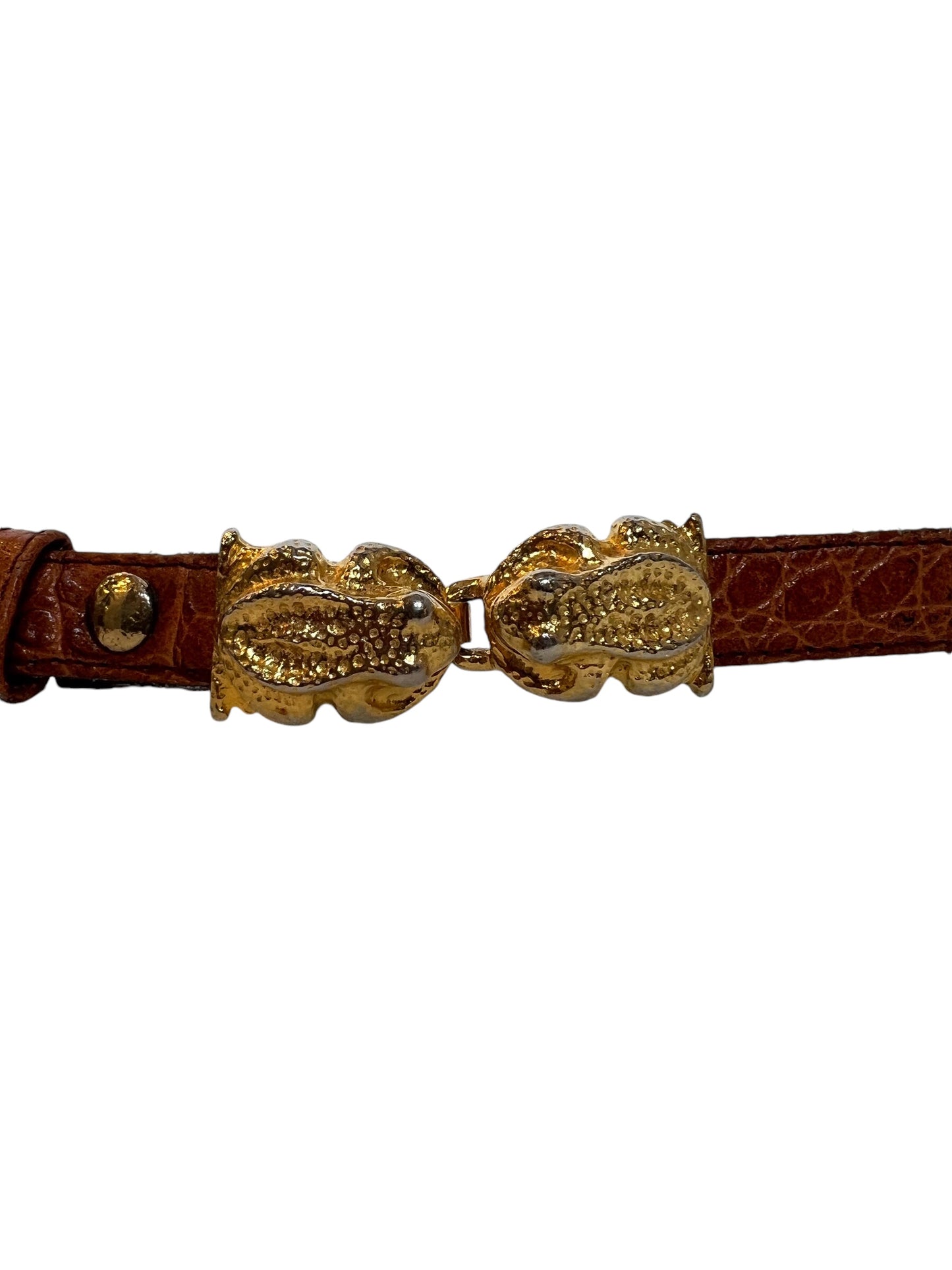 Orange Crocodile Skin Belt