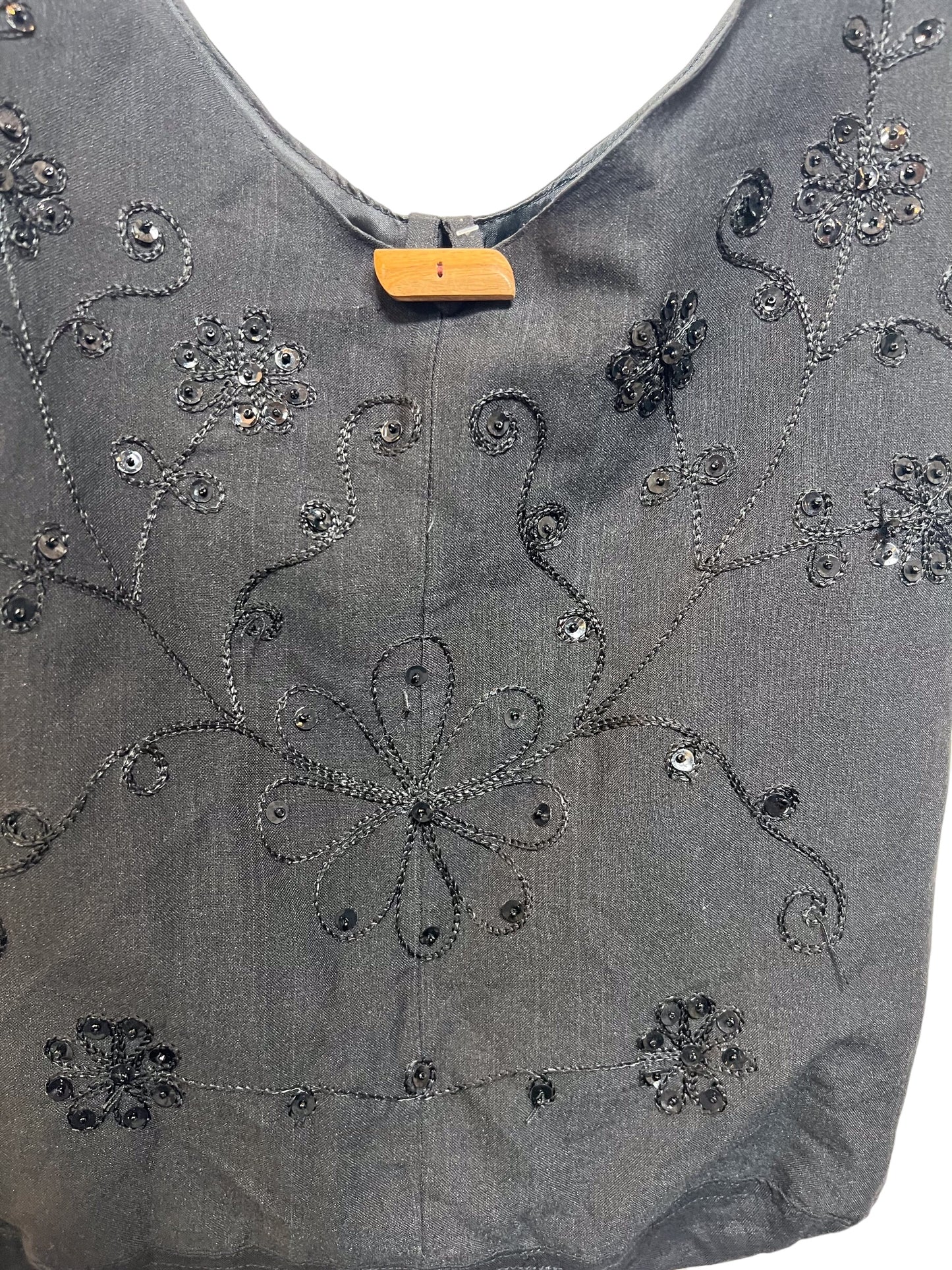 Women's Black Embellished Sling Bag