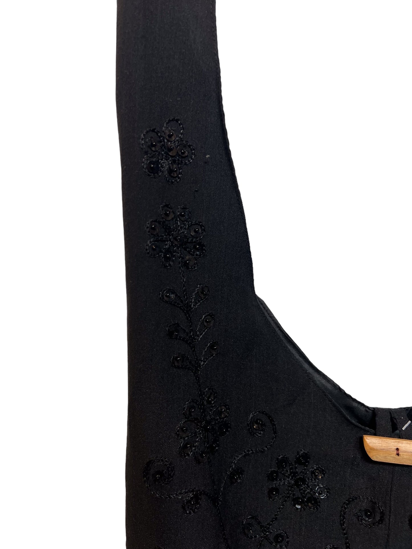 Women's Black Embellished Sling Bag
