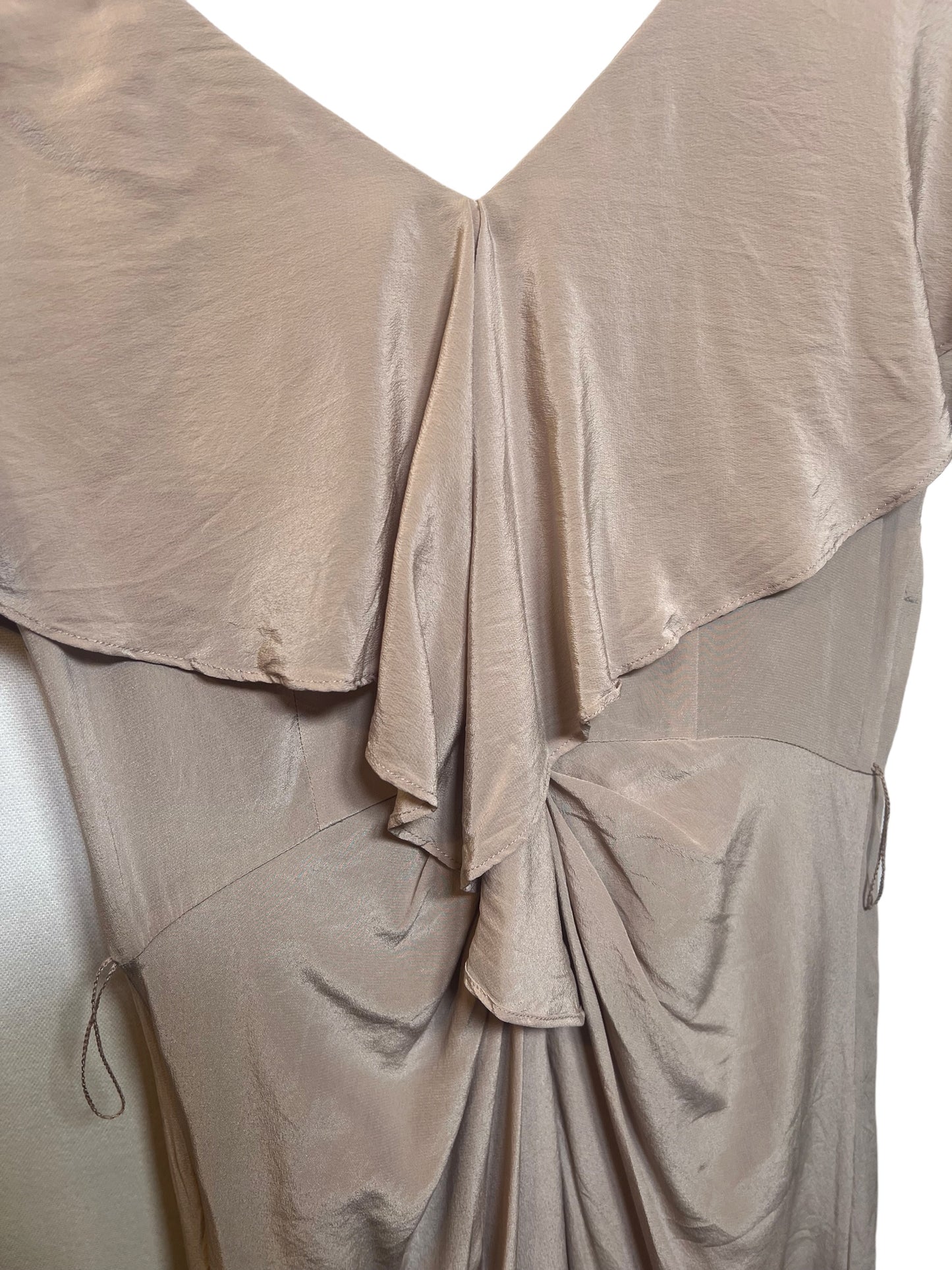 Women’s Dark Cream Satin Dress (Size M)