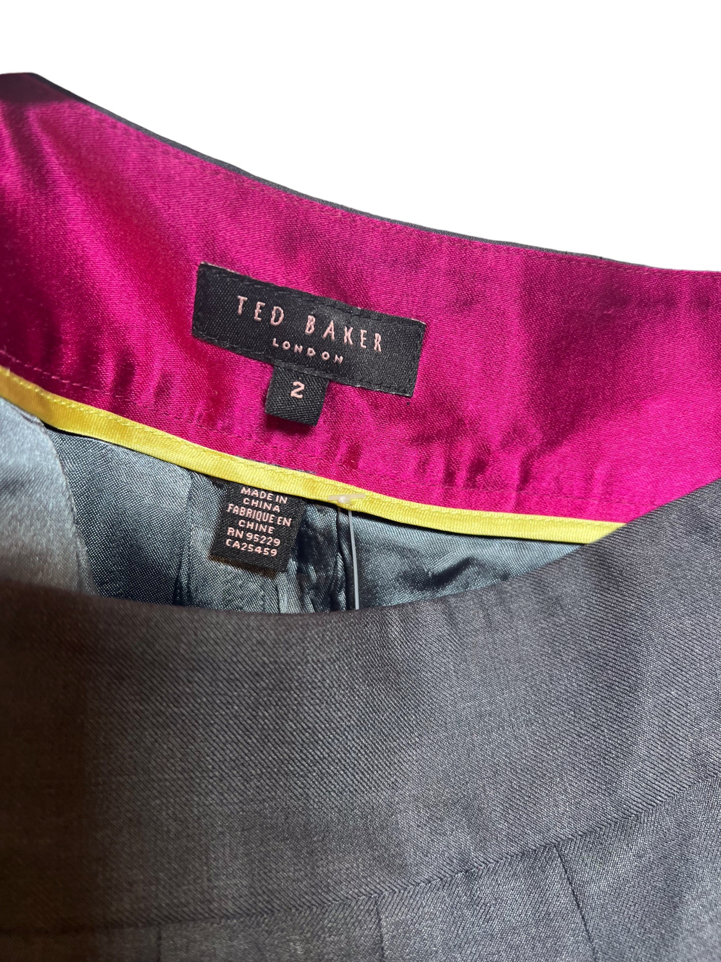 Ted Baker Women’s Grey Pink Pleated Skirt (Size M)