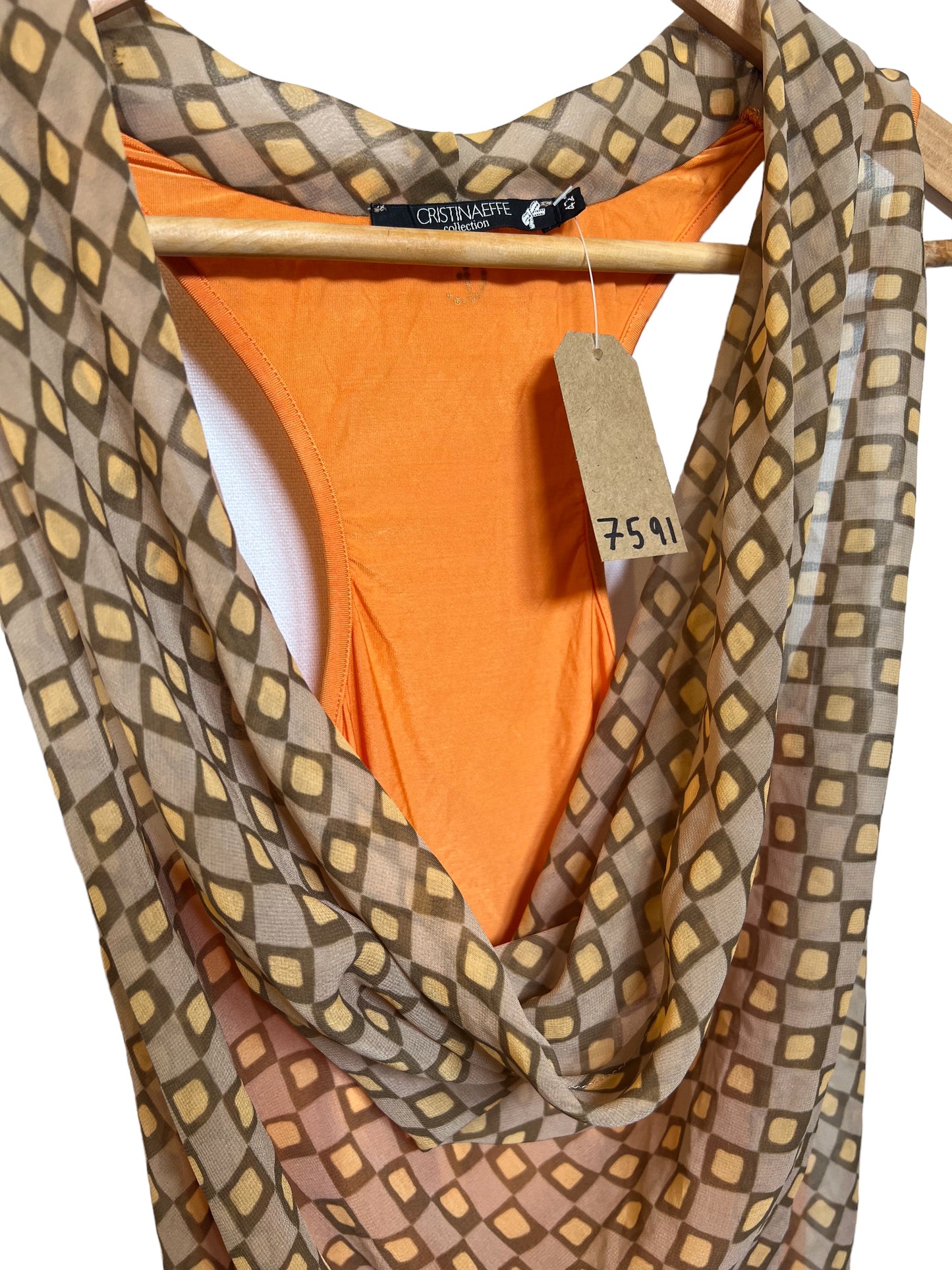 Cristinaeffy Orange Dress (Size S)