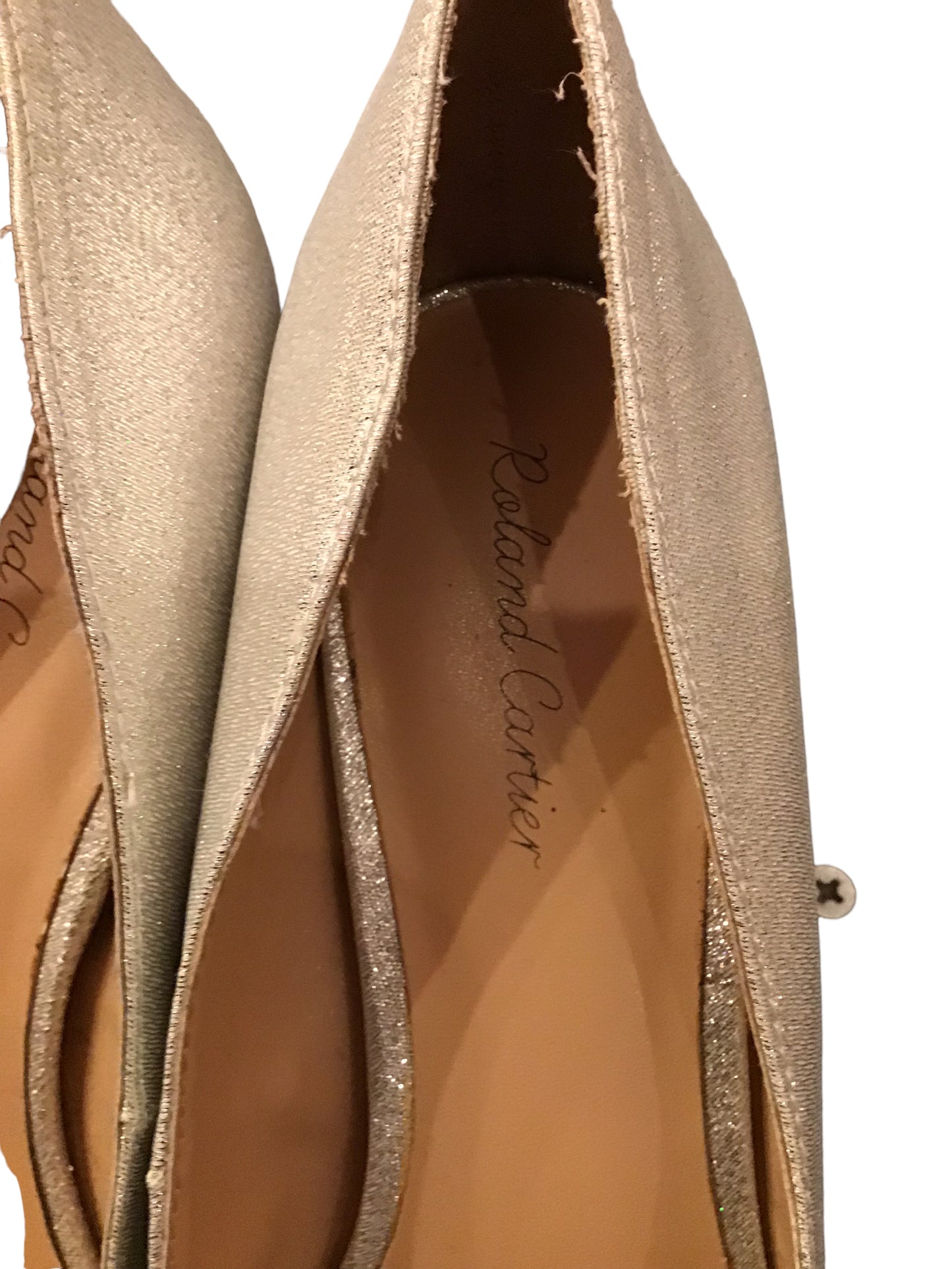 Womens Roland Cartier Silver Glitter Shoes (size UK 6 Euro 39)