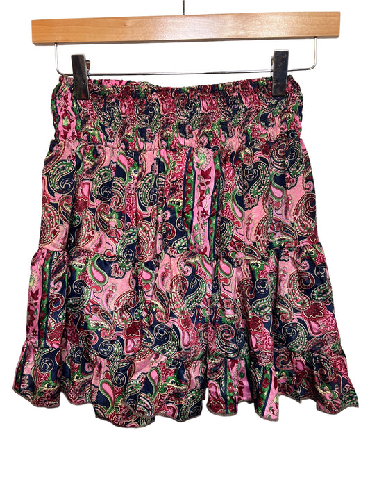 Women’s Pink Patterned Pleater Skirt (Size M)