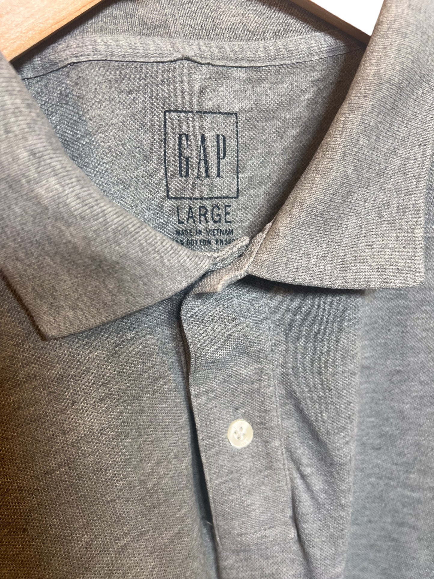 Vintage Gap Grey Polo T Shirt (Size L)