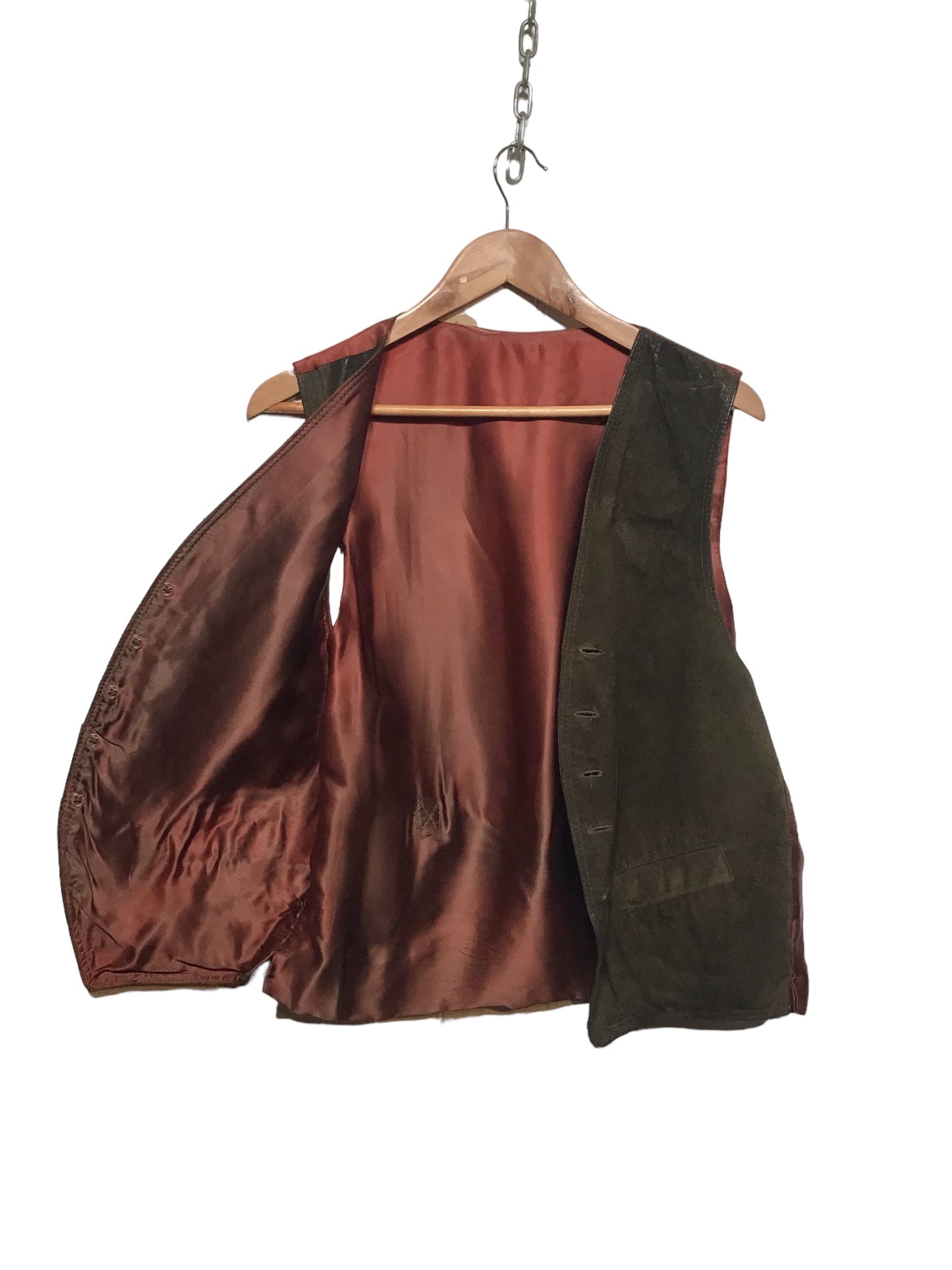 Green Suede Waist Coat (Size L)