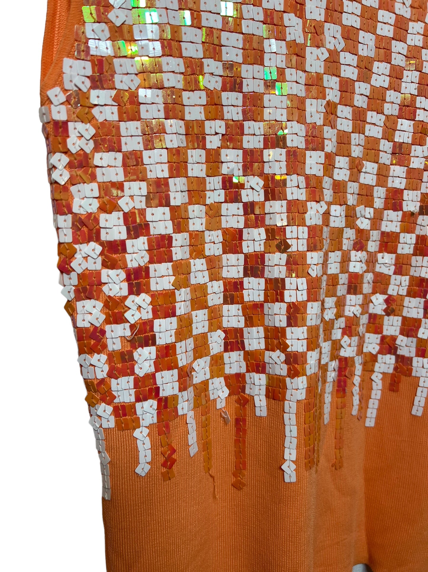 Women’s Orange White Armless Top (Size M)
