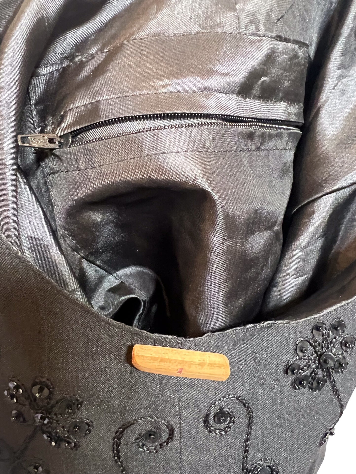 Women's Black Embellished Sling Bag