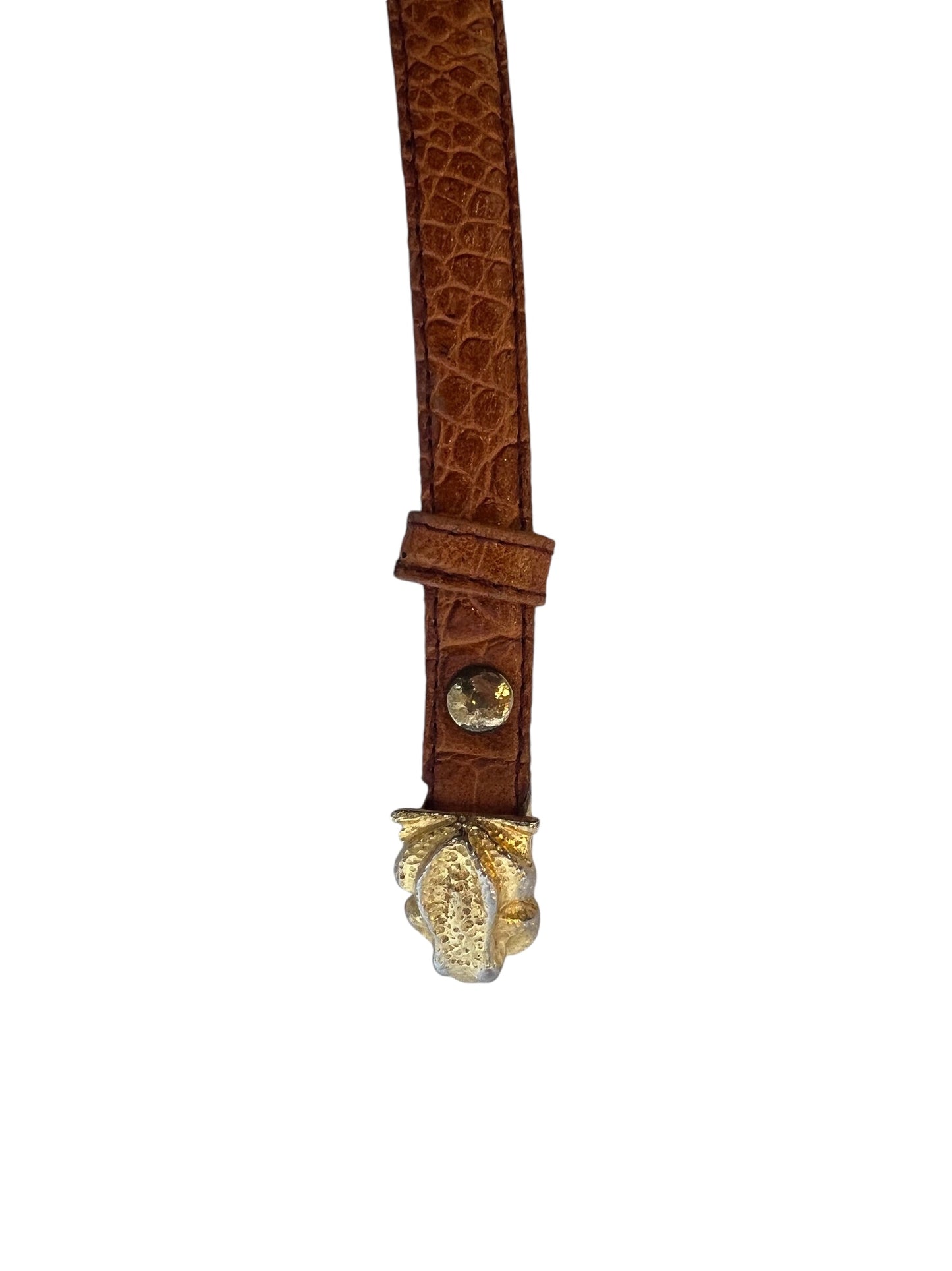Orange Crocodile Skin Belt