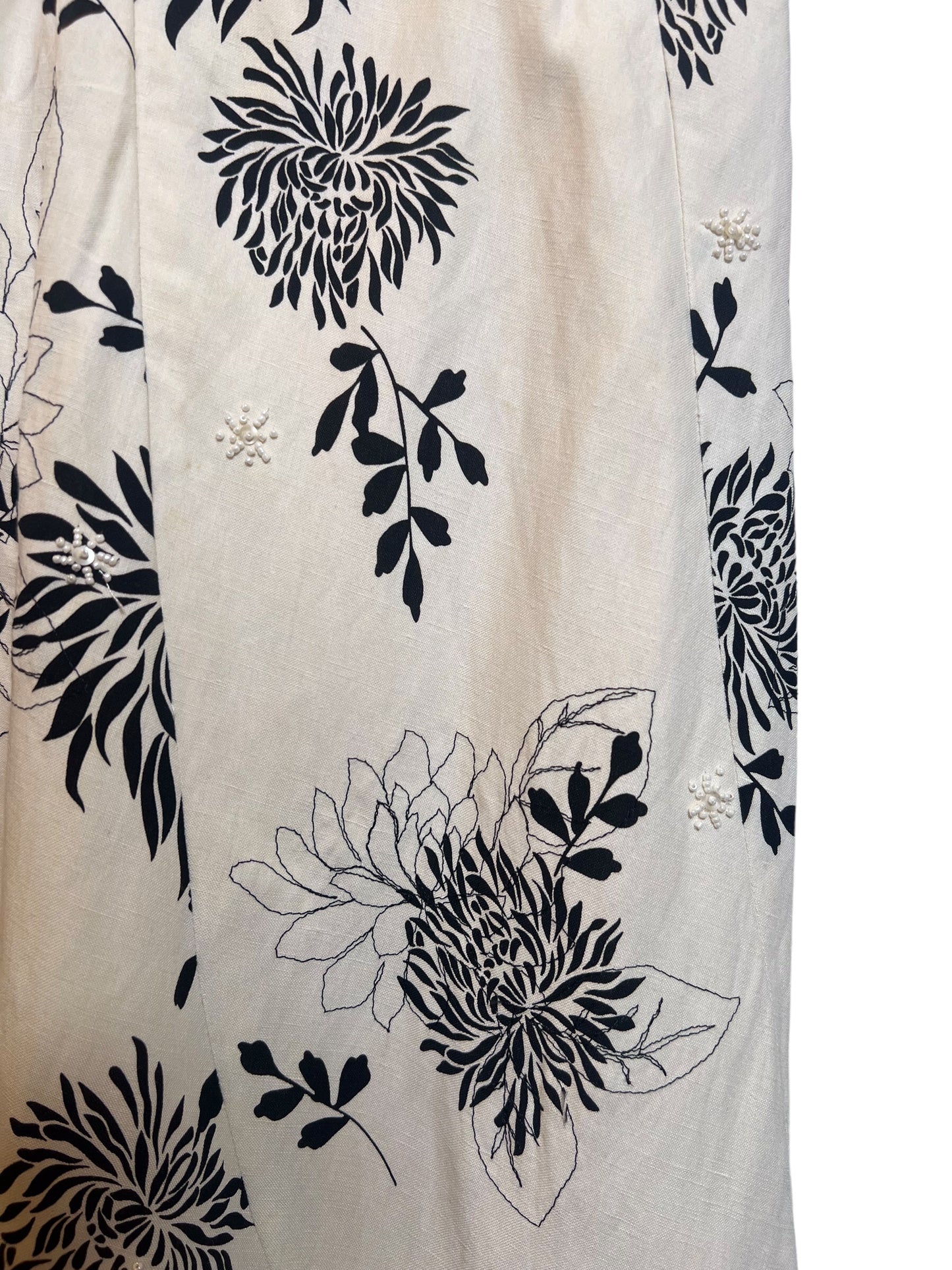 Women's White Floral Skirt (Size L)