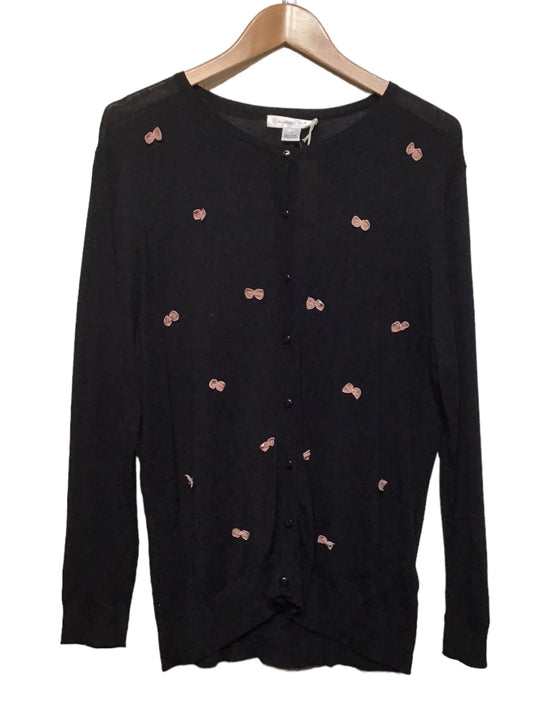 Black and Pink Bow Cardigan (Size L)