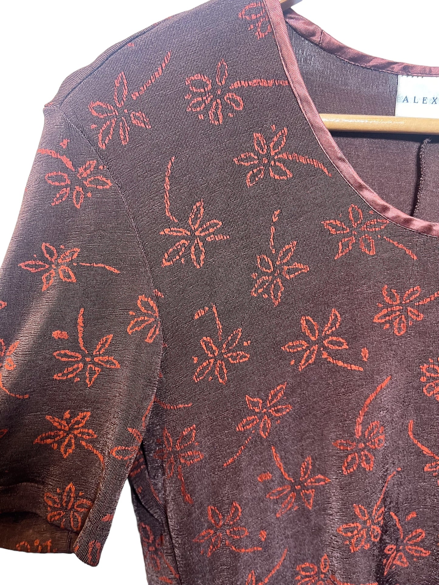 Alexon Women's Brown Floral Top (Size L)