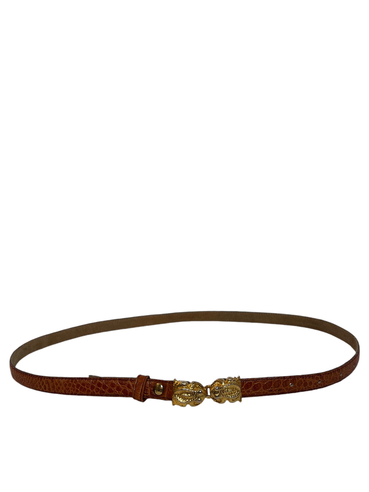 Orange Crocodile Skin Belt