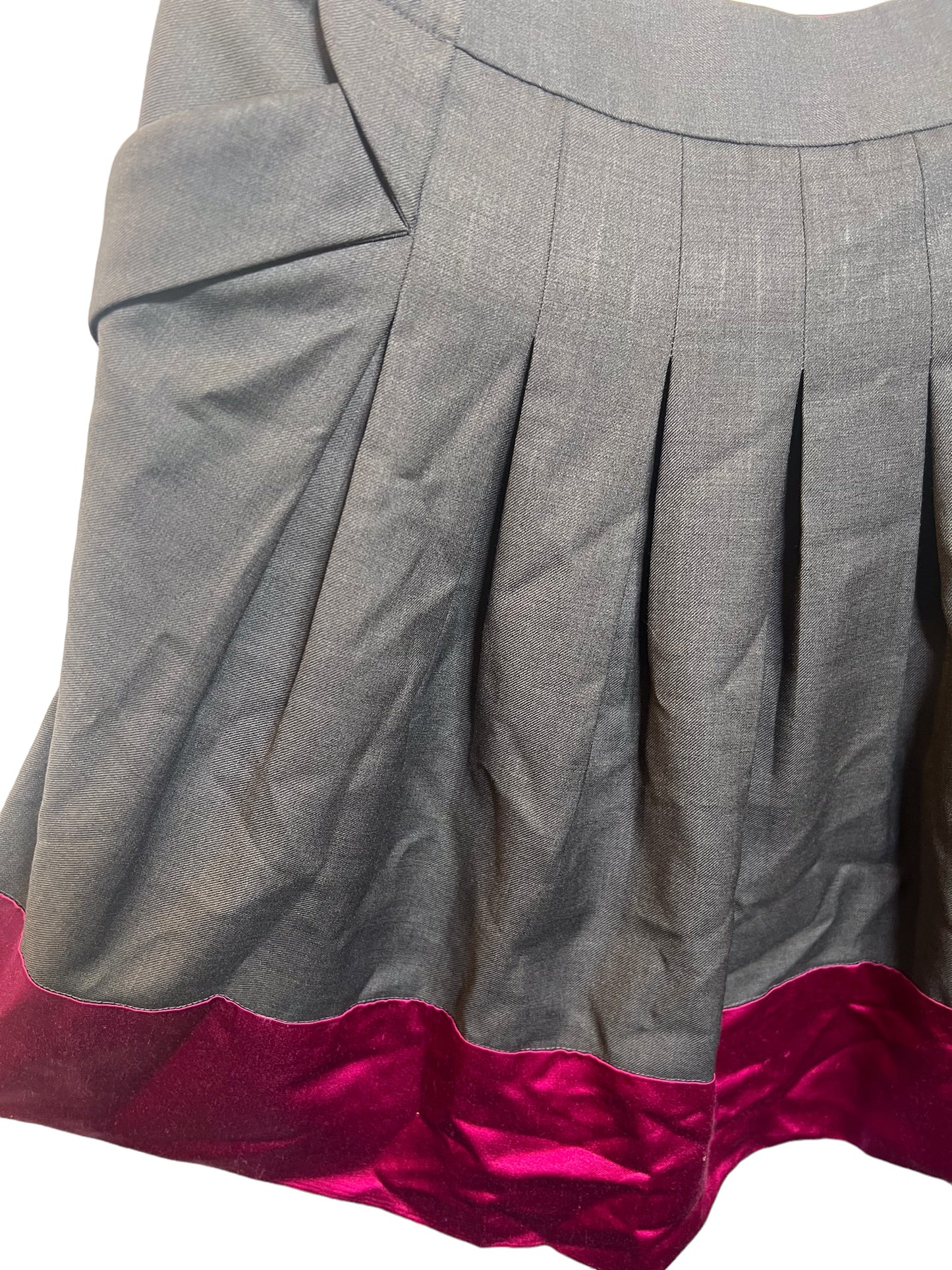 Ted Baker Women’s Grey Pink Pleated Skirt (Size M)
