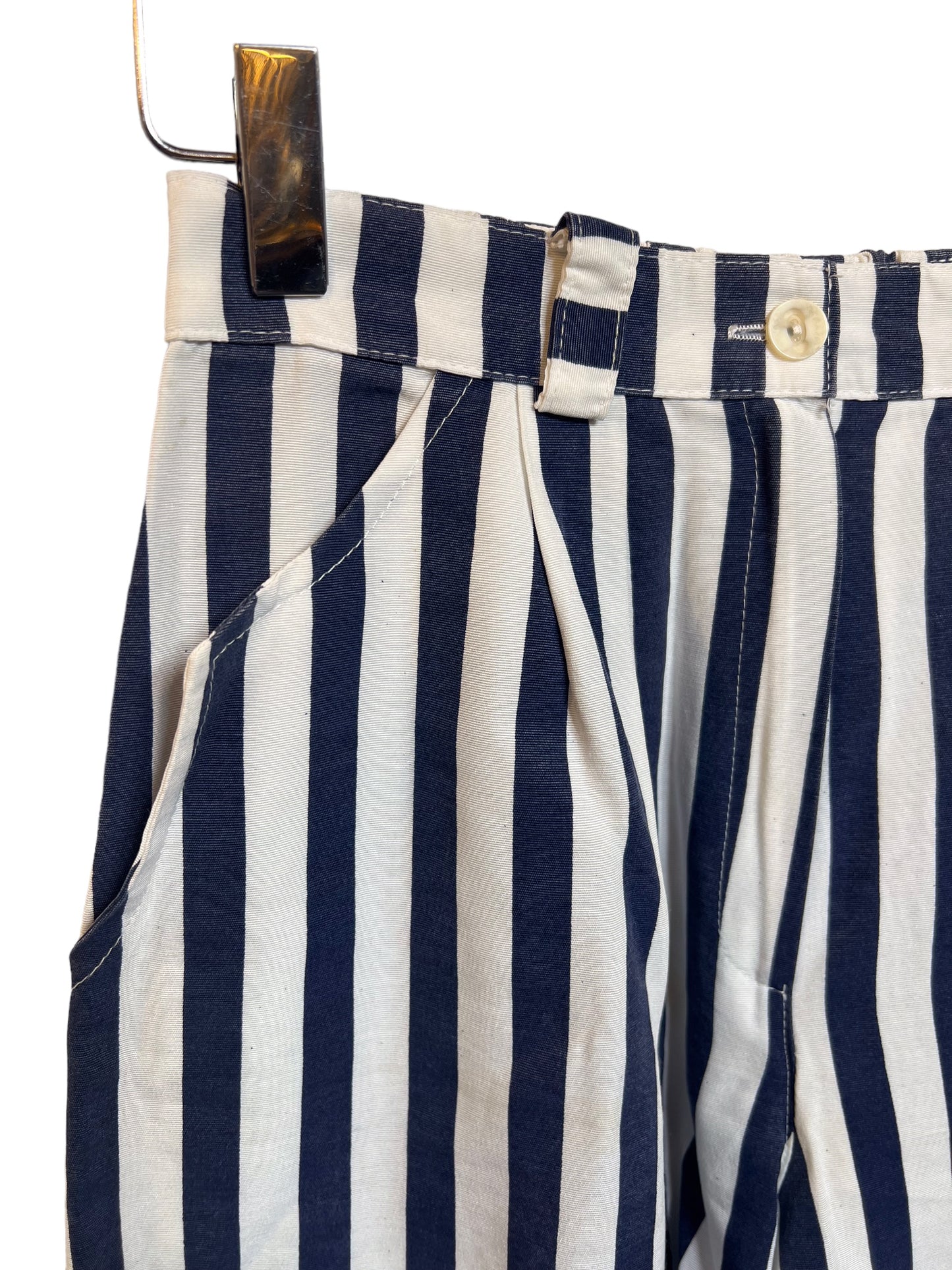 Women’s Black White Striped Shorts (Size XS)