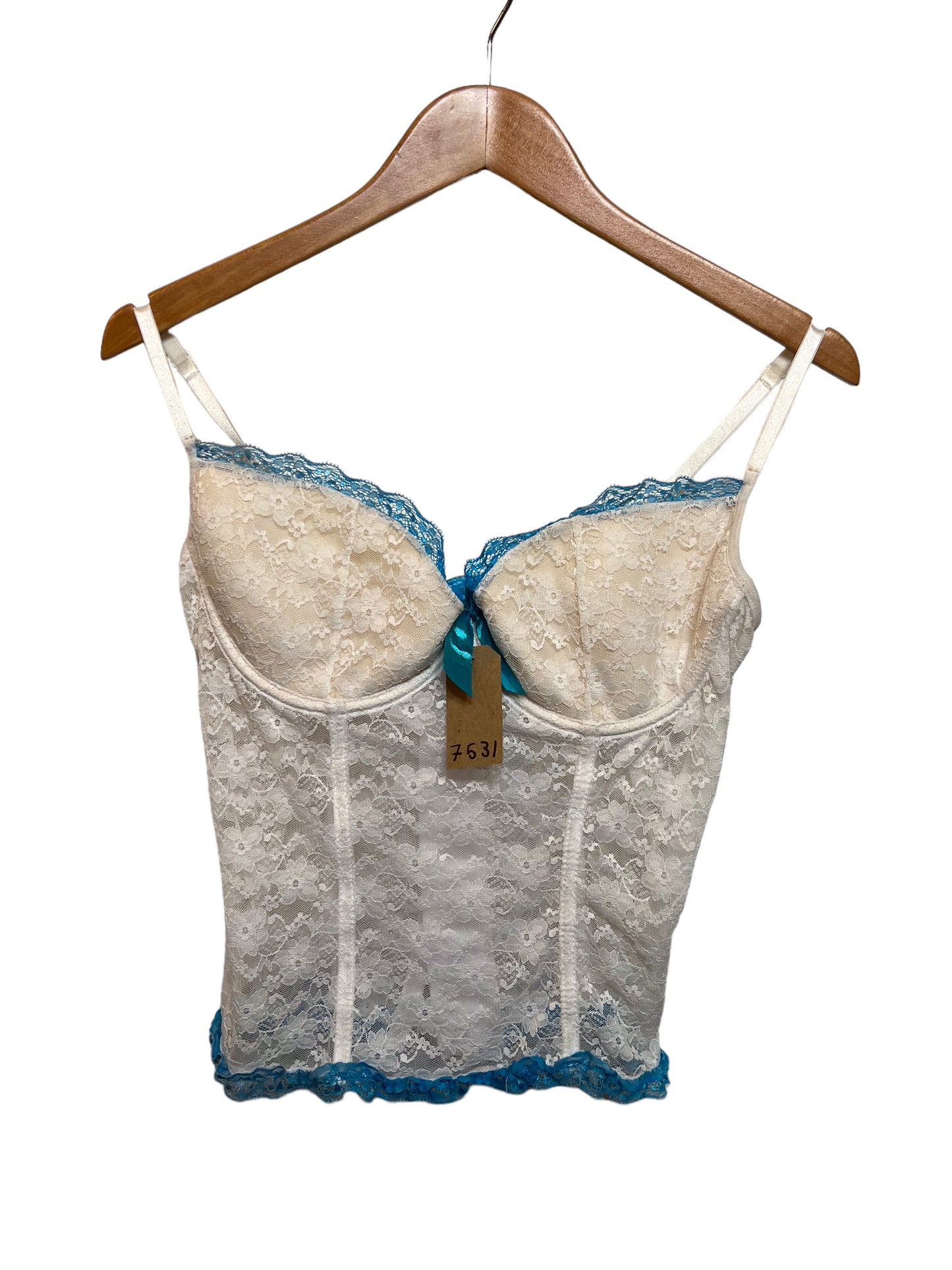 White Blue Womens Top (Size XS)