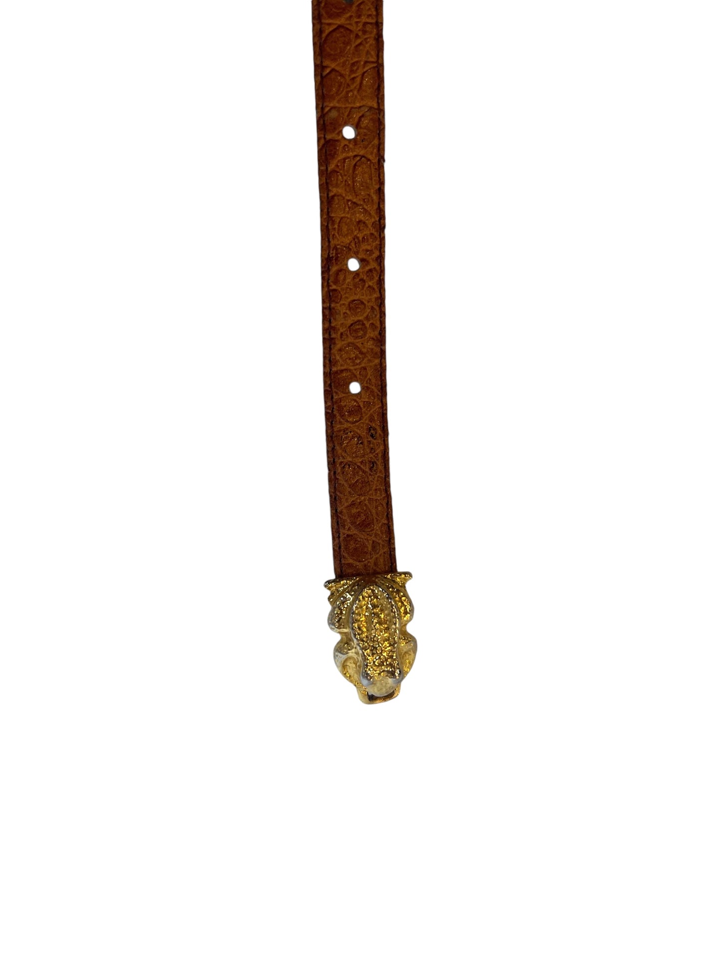 Orange Crocodile Skin Belt