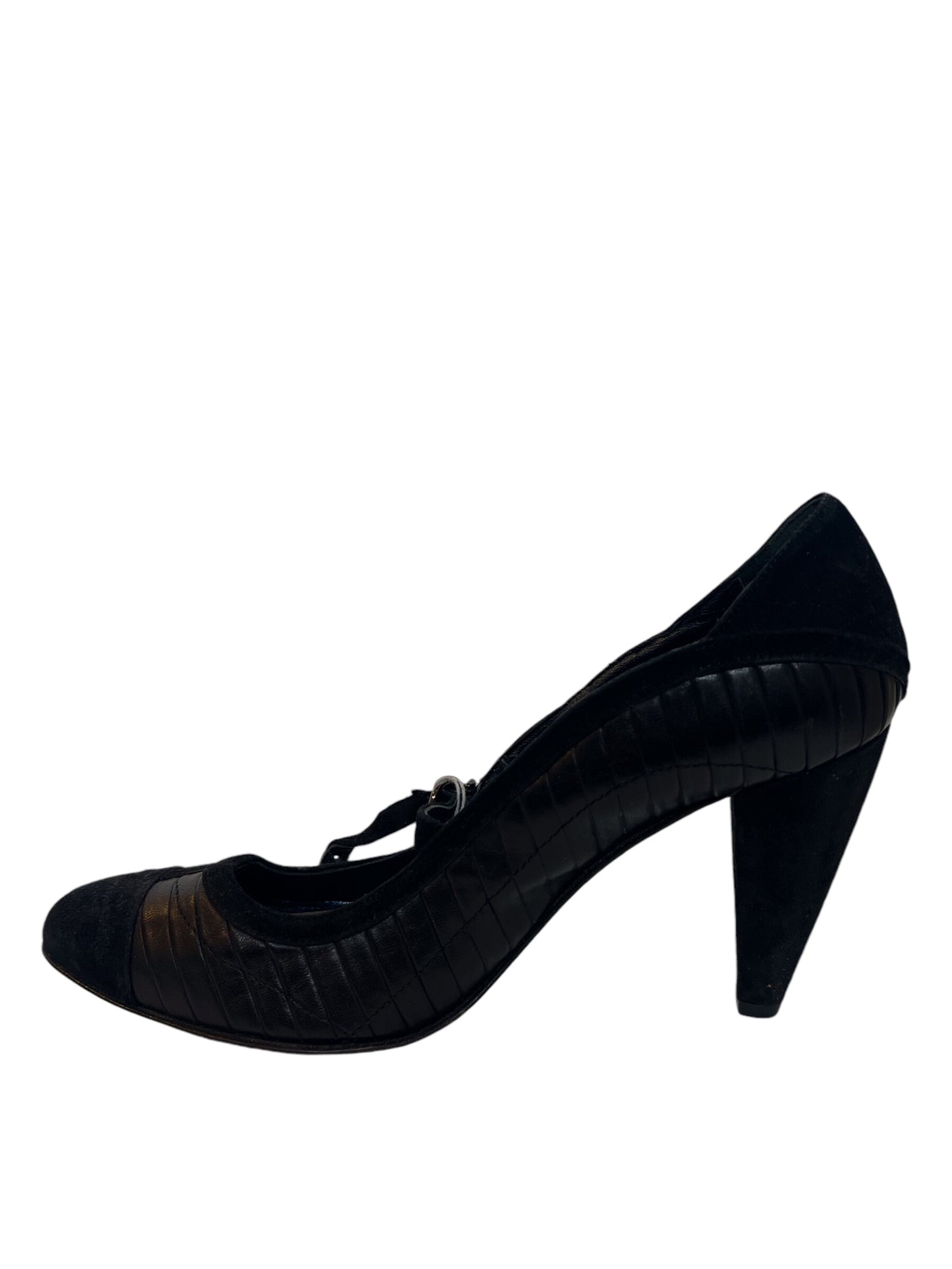 Napoleoni Black Cone Heels (Size 6)