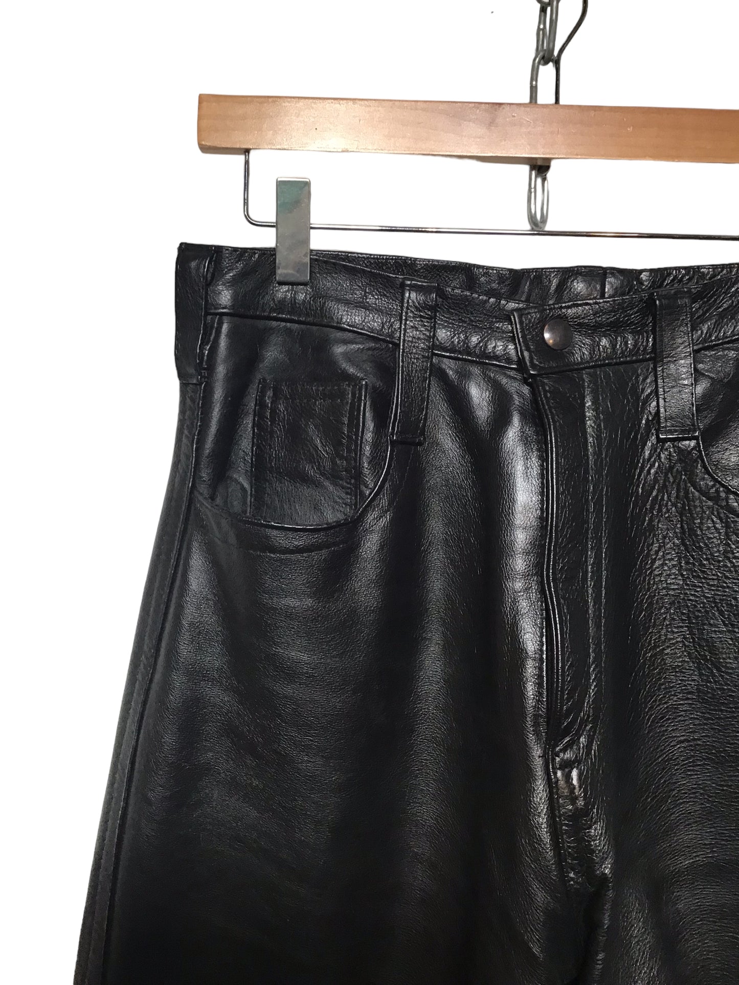 Black Leather Trousers (Size L)