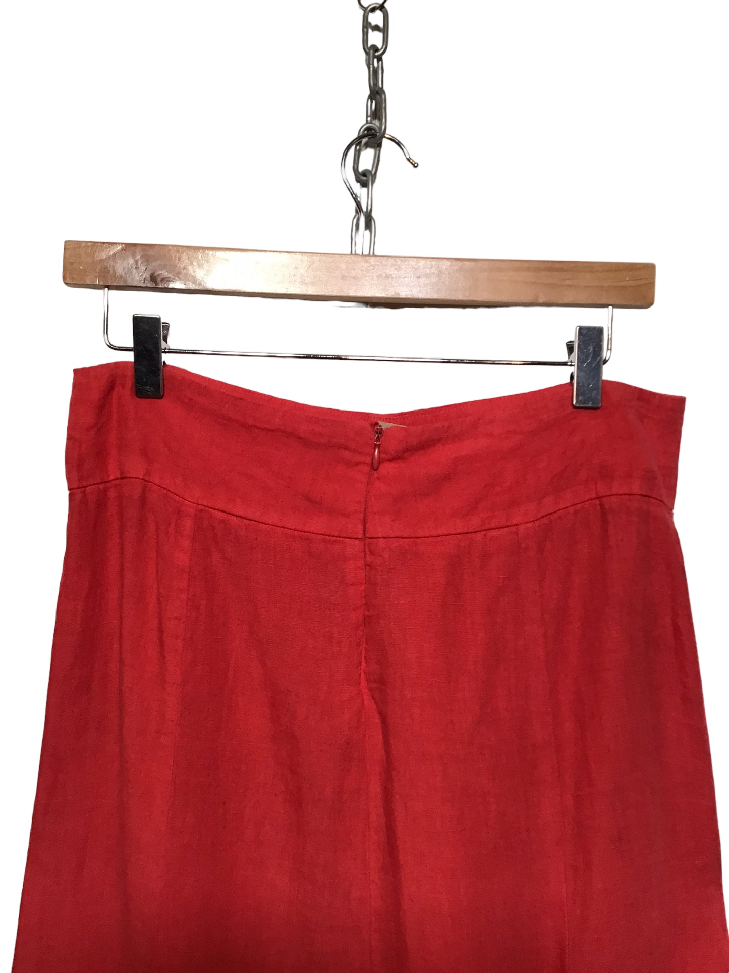 Red Linen Skirt (Size L)