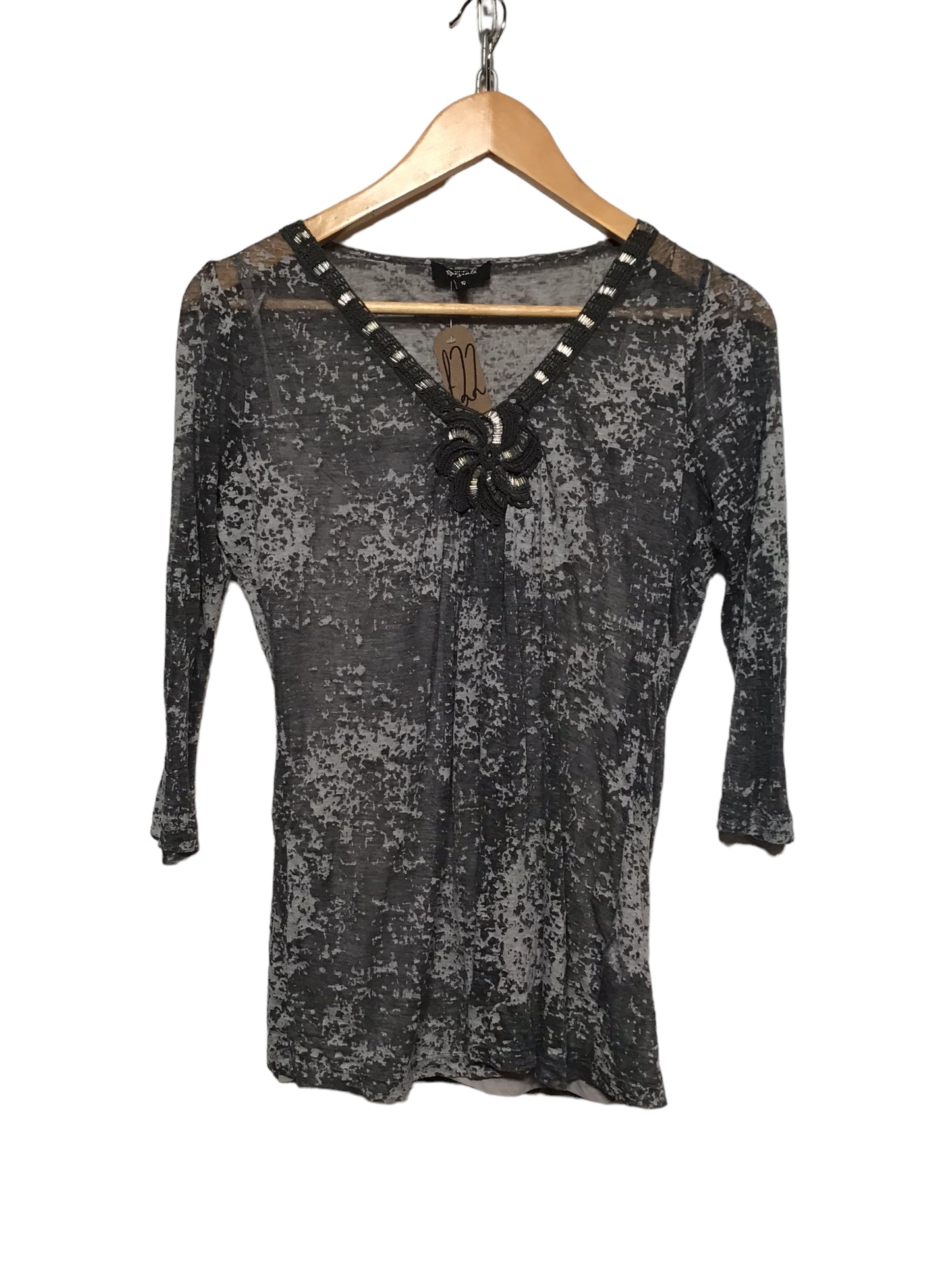 Grey Patterned Top (Size M)