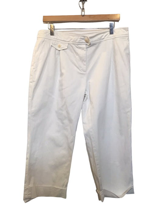 Max Mara Cropped White Trousers (Size L)