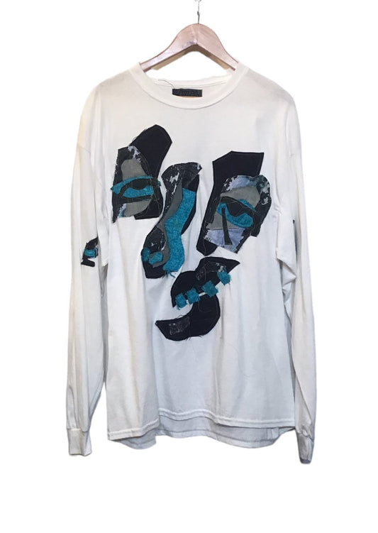 White Long Sleeved Top with Graphics (Size XXL)