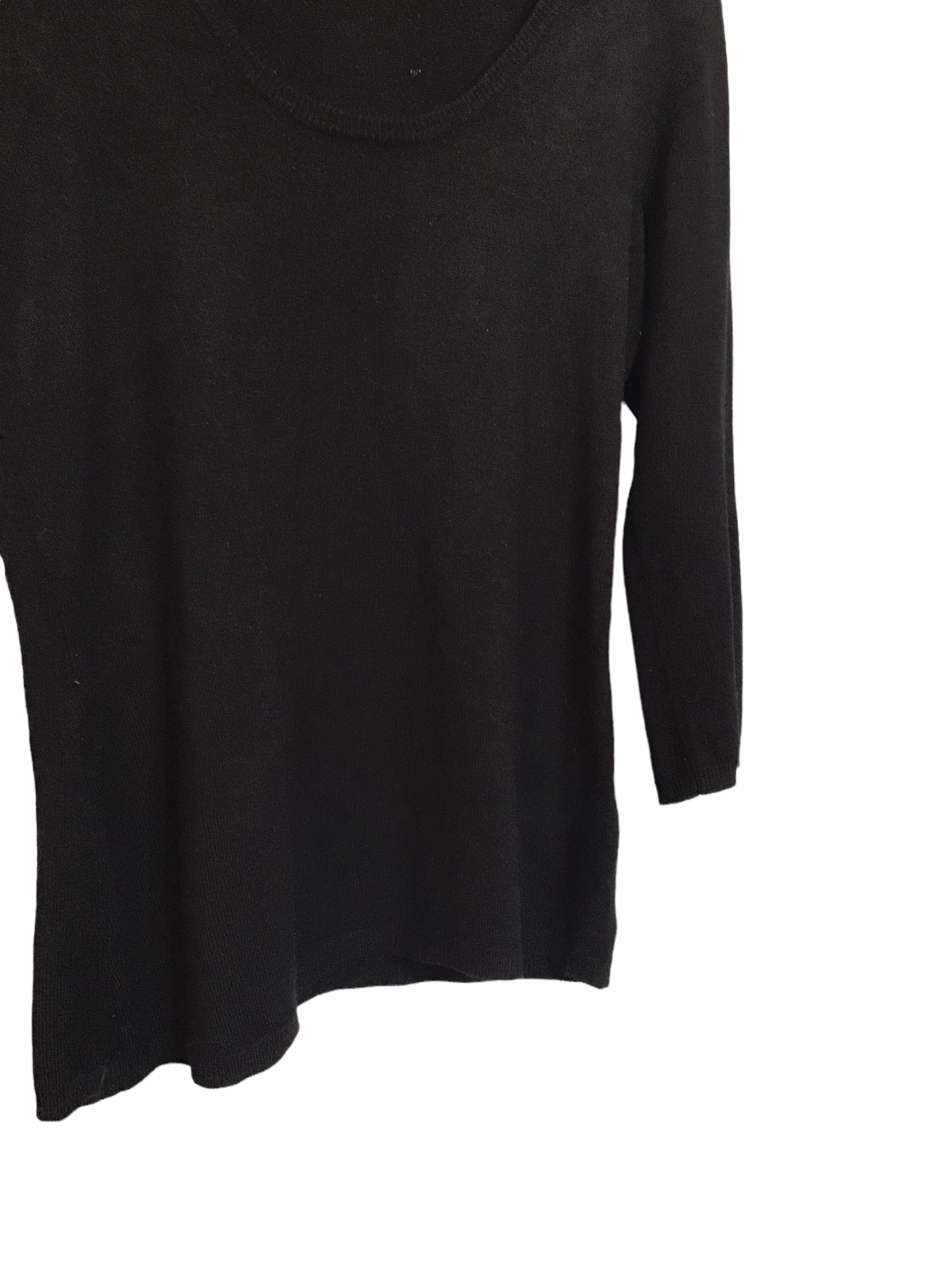 Black Scoop Neck Knitted Top (Size S)