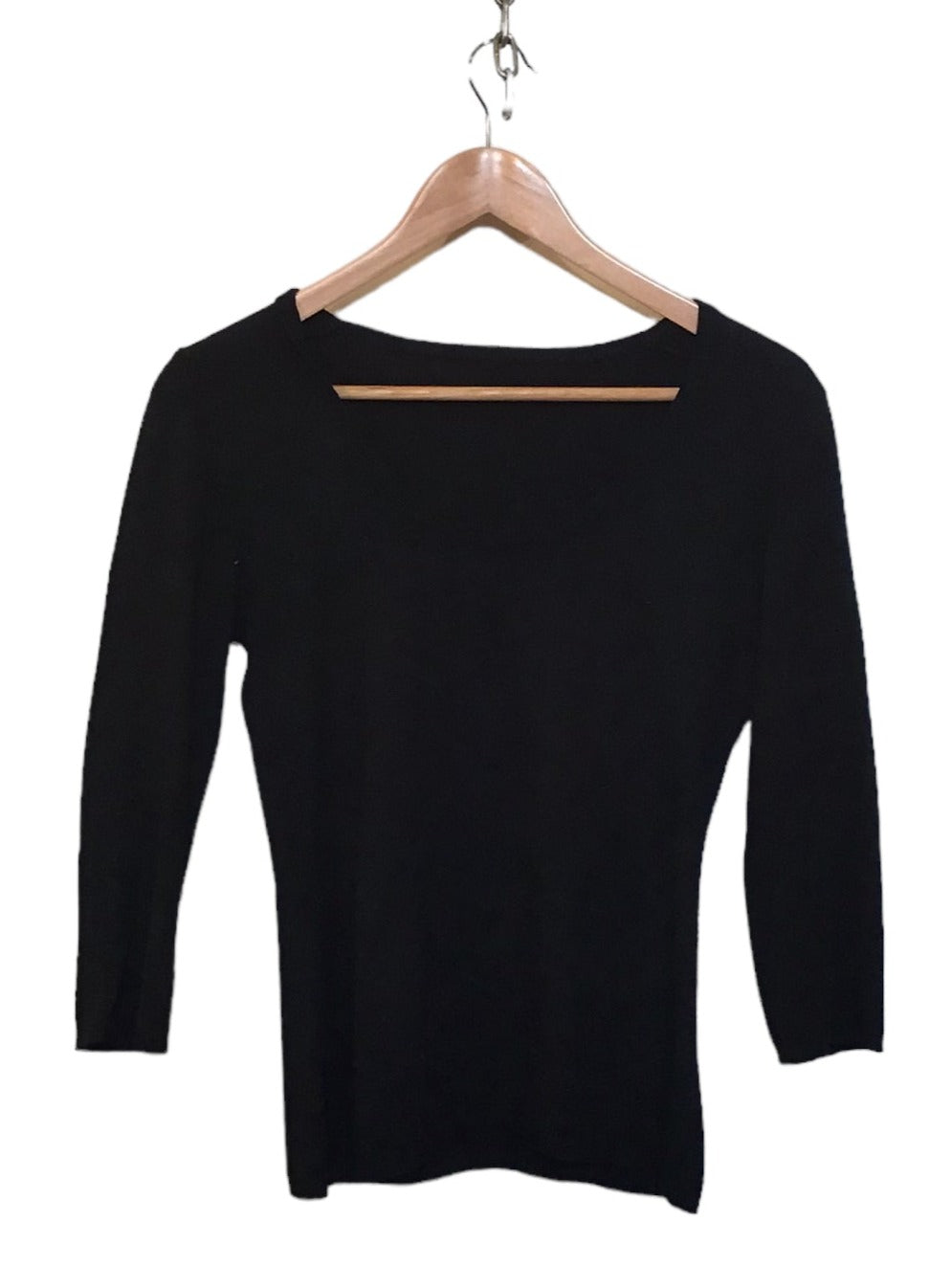 Black Scoop Neck Knitted Top (Size S)