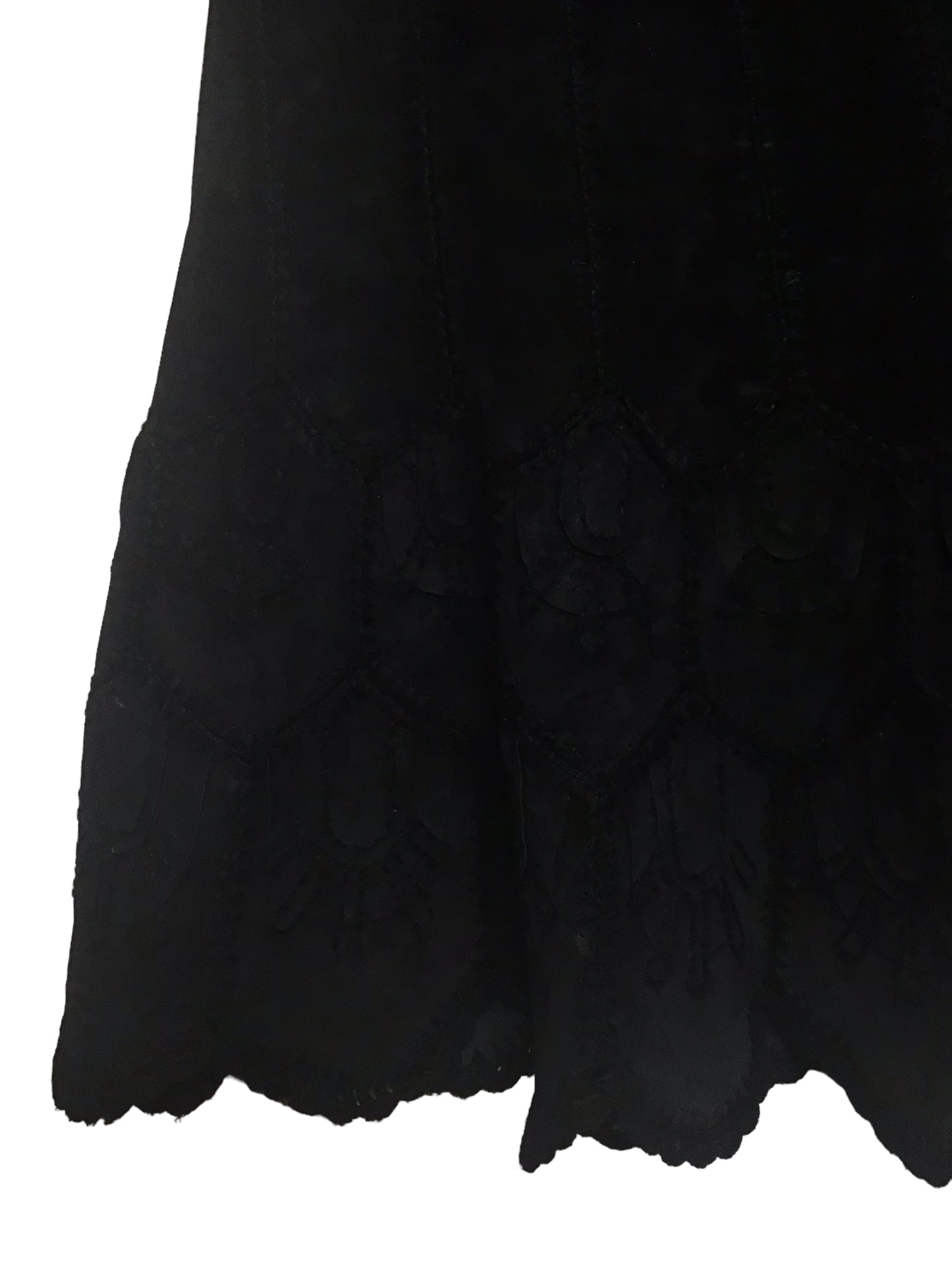 Chine Collection Leather and Suede Skirt (Size L)