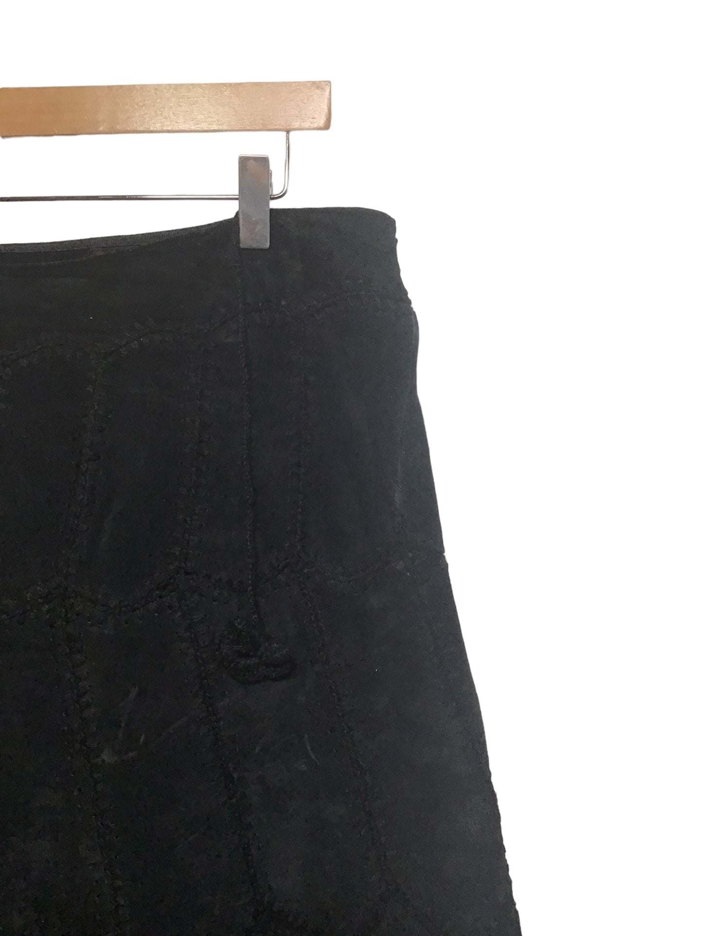 Chine Collection Leather and Suede Skirt (Size L)