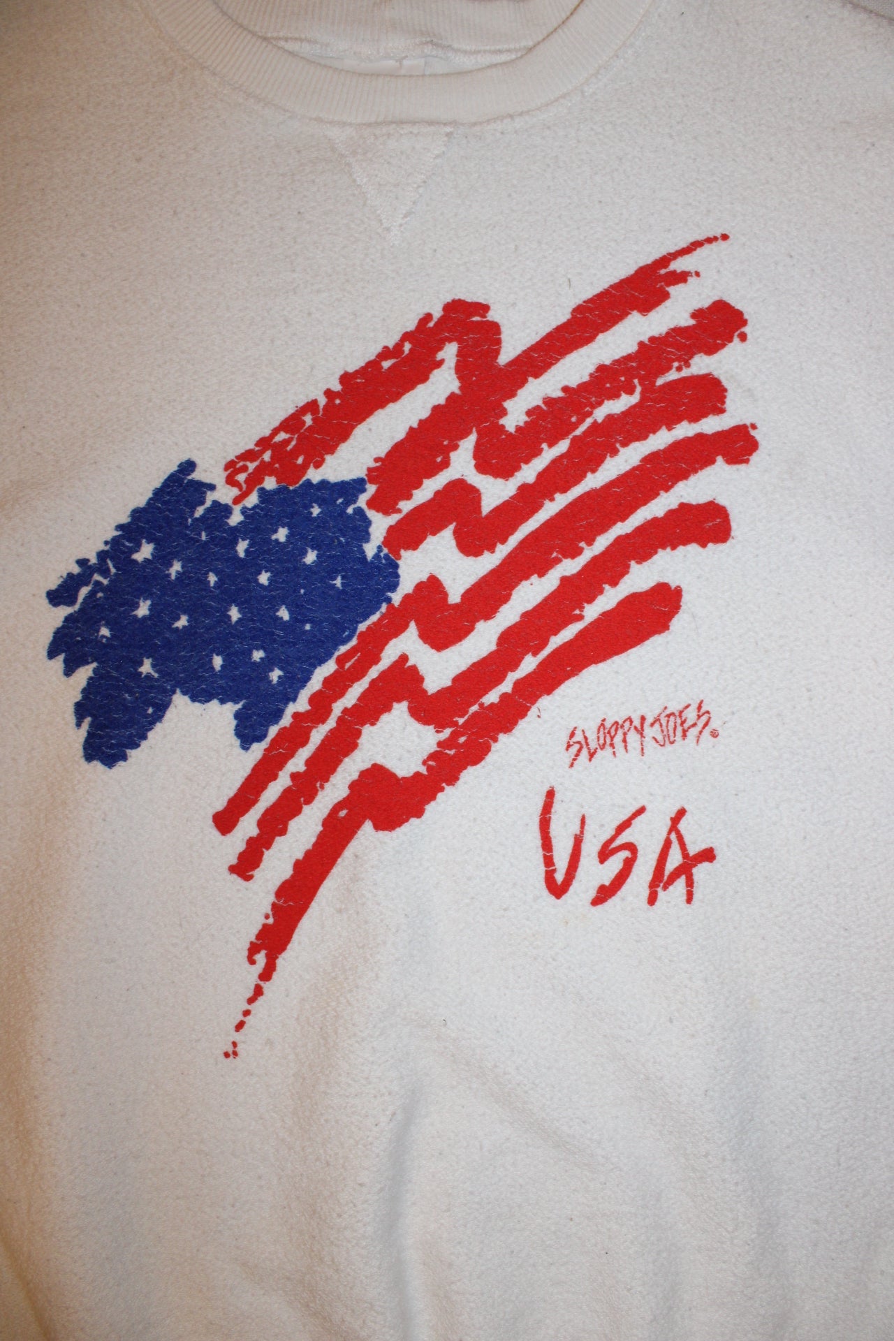 Sloppy Joes Mens White USA Sweatshirt (Size XL)