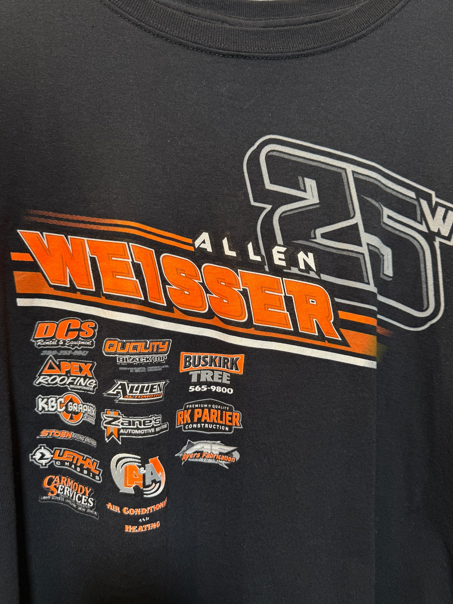 Allen Weisser Mens Black T Shirt (Size XXL)