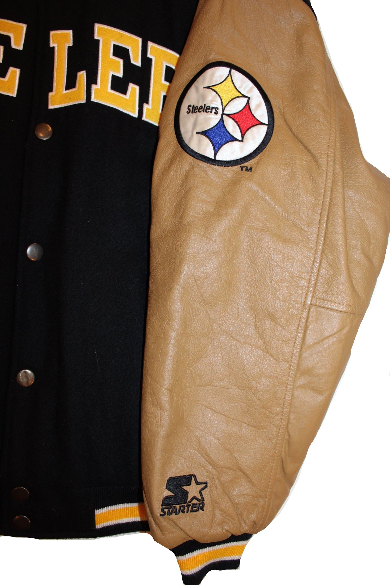 Steelers Leather Varsity Jacket (Size M)