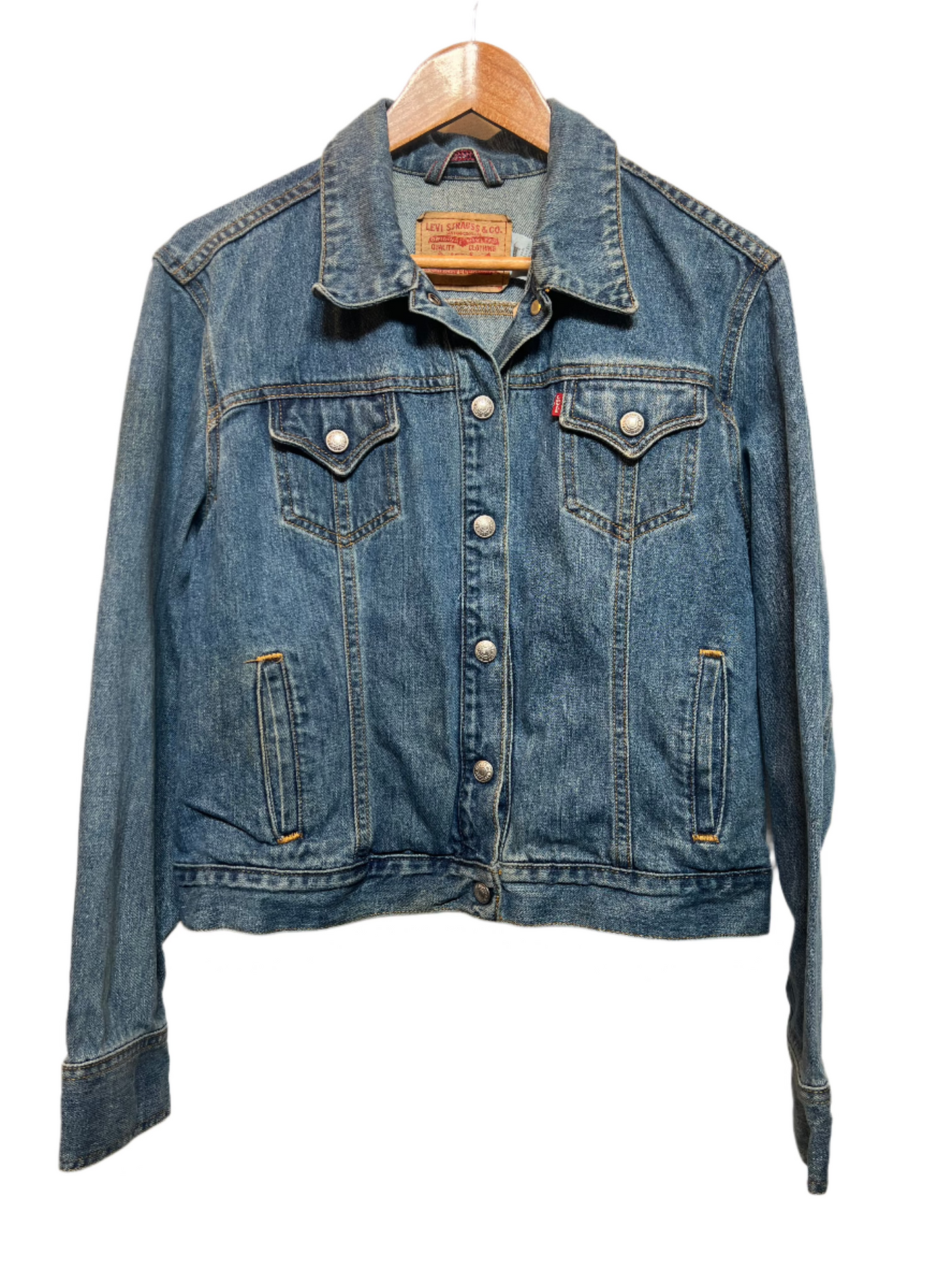 Levi Women's Blue Denim Jacket (Size L)