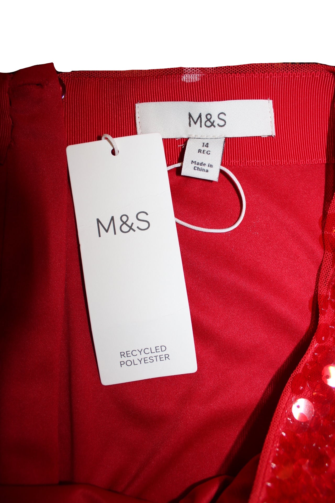M&S Red Sequin Skirt (Size XL)