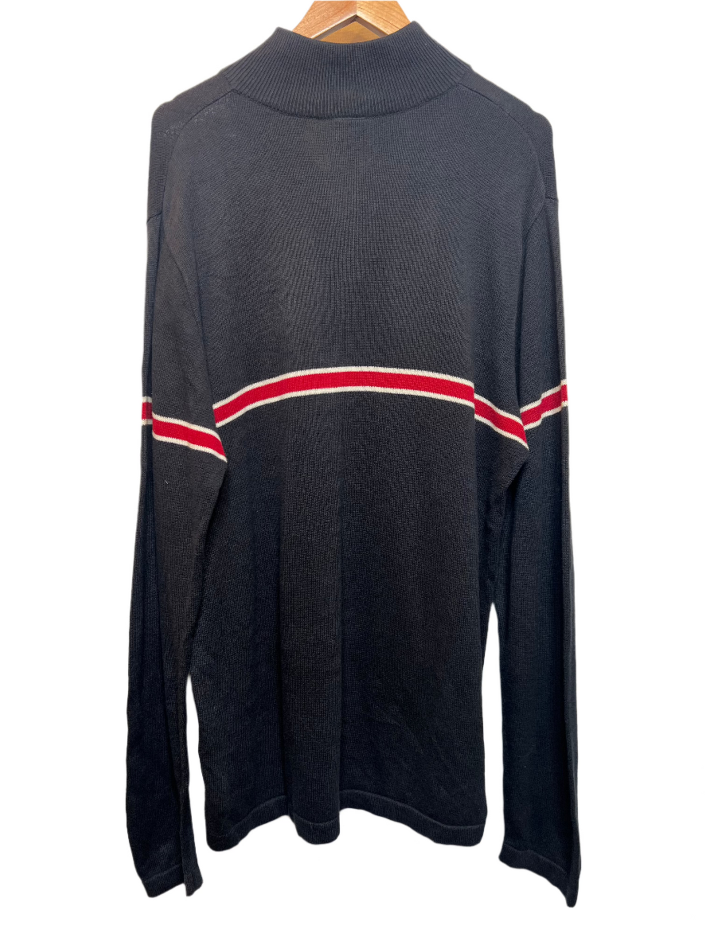 Nautica Jeans Striped Navy Quarter Zip (Size XL)