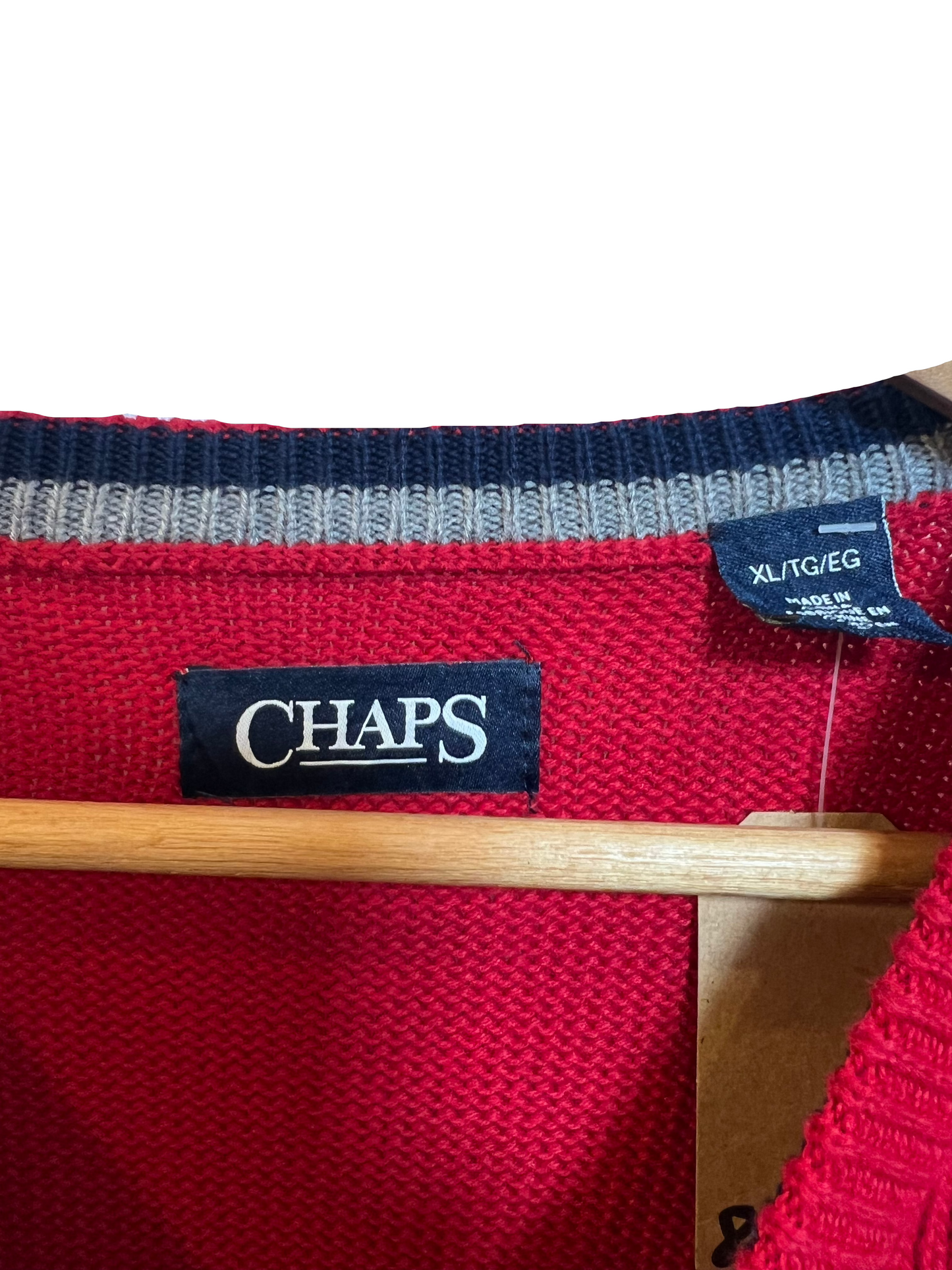 Chaps Mens Red Knitted Sweater (Size XL)