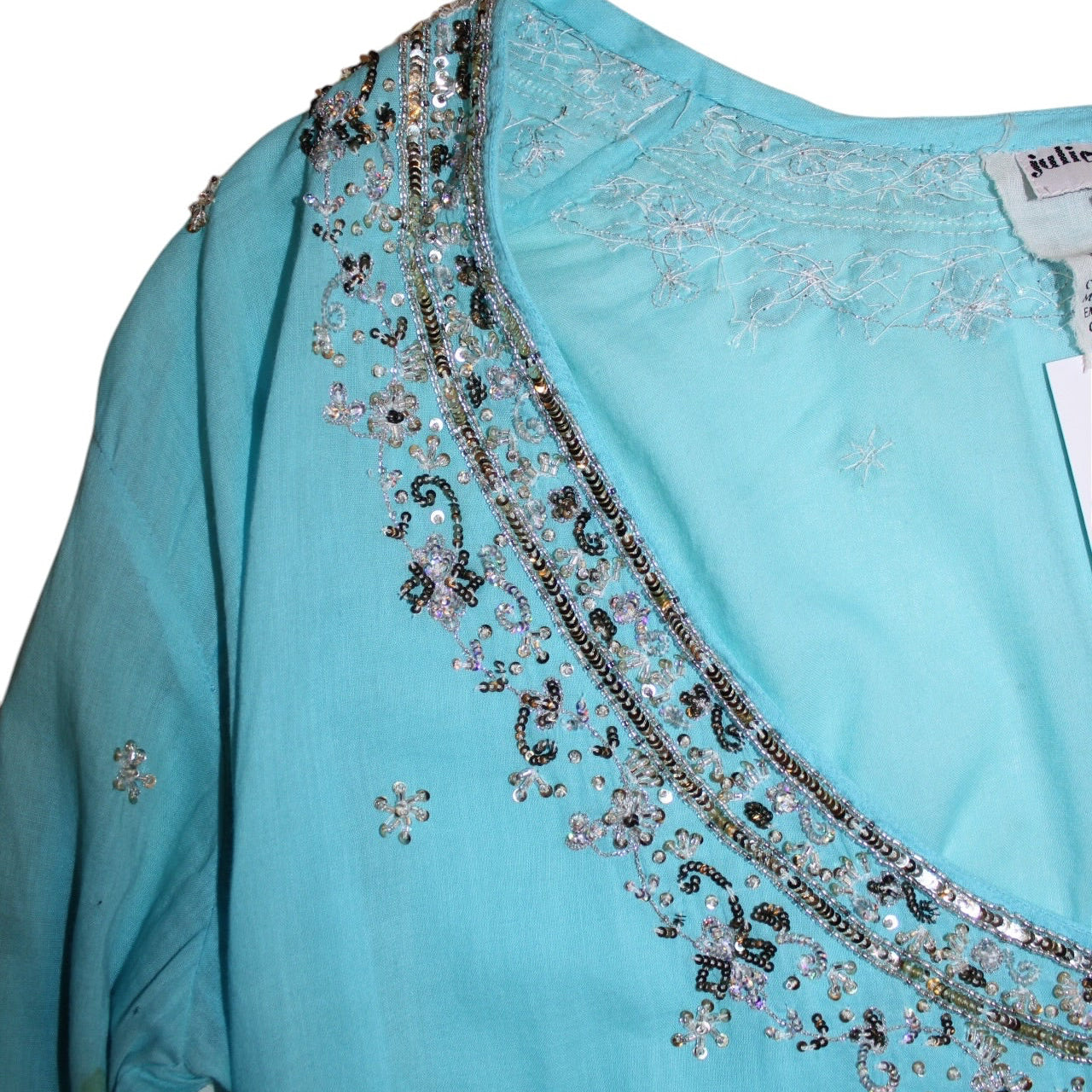 Juliet Dunn Embellished Blouse (Size M)