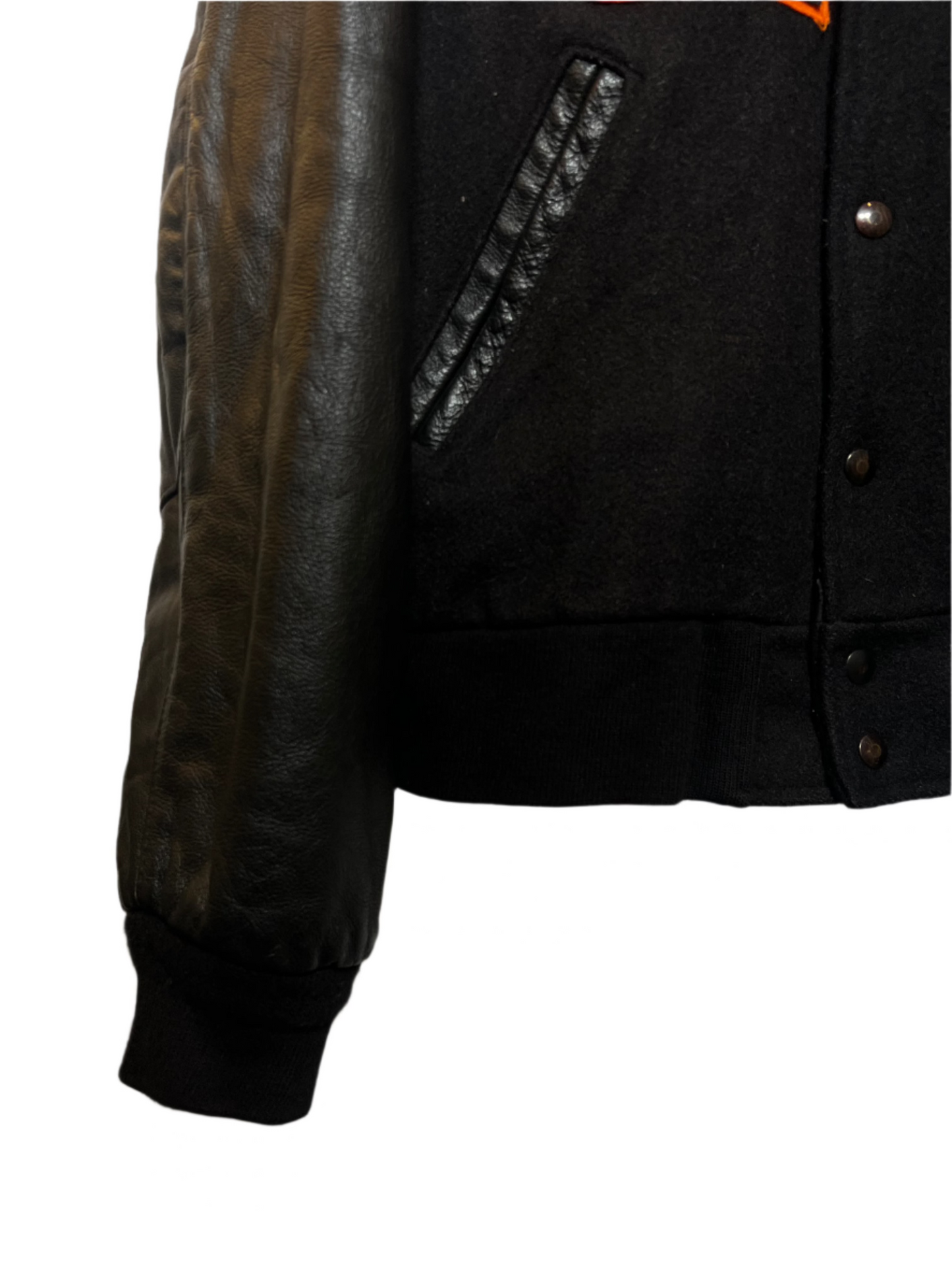Excelled New York Mens Black Varsity Jacket (Size L)