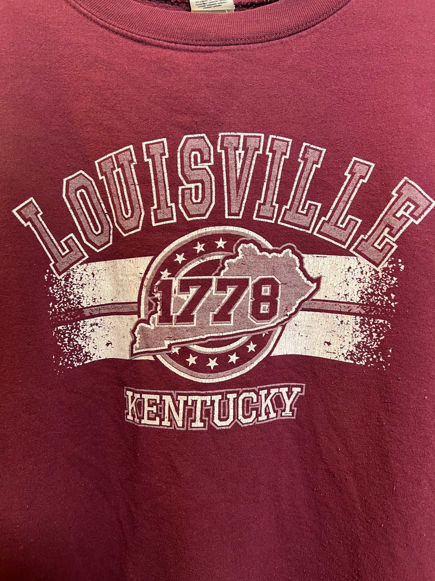 Louisville Kentucky Mens Burgundy Sweatshirt (Size M)