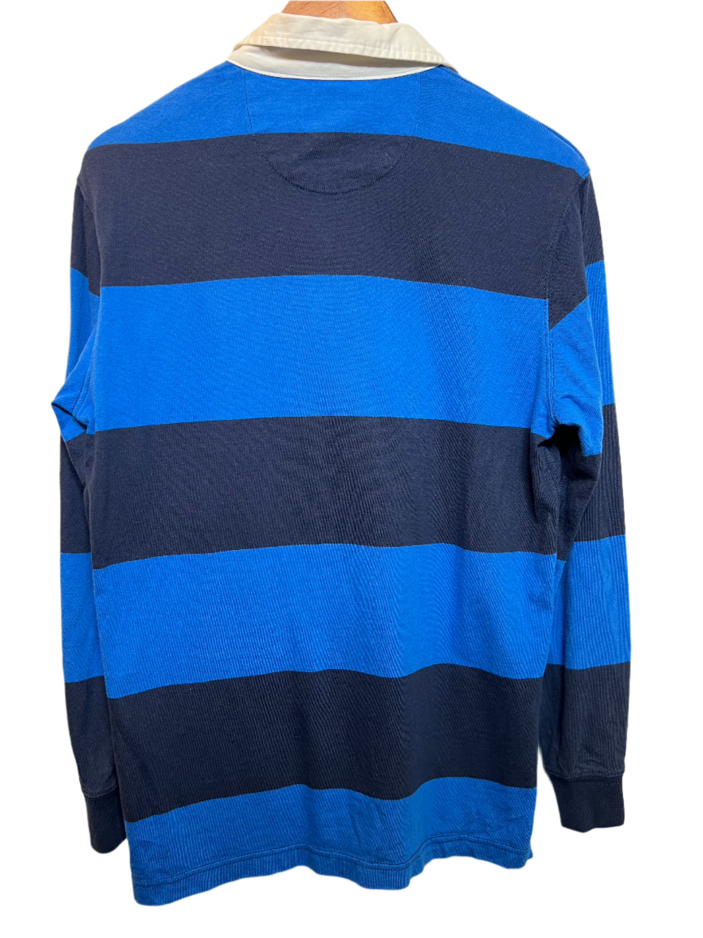 Chaps Mens Blue Striped Rugby Polo (Size S)