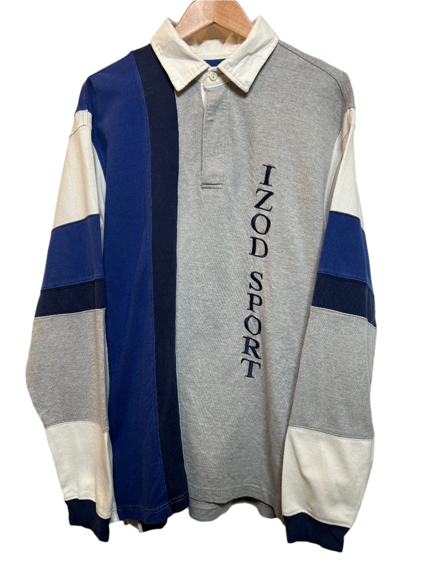 IZOD Mens Grey Rugby Polo (Size L)