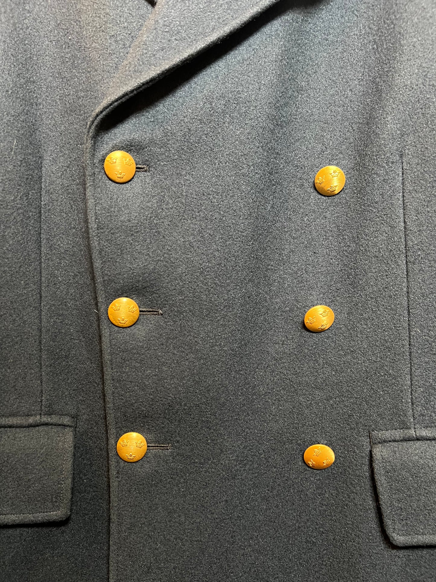 Widengrens Mens Navy Pea Coat (Size L)