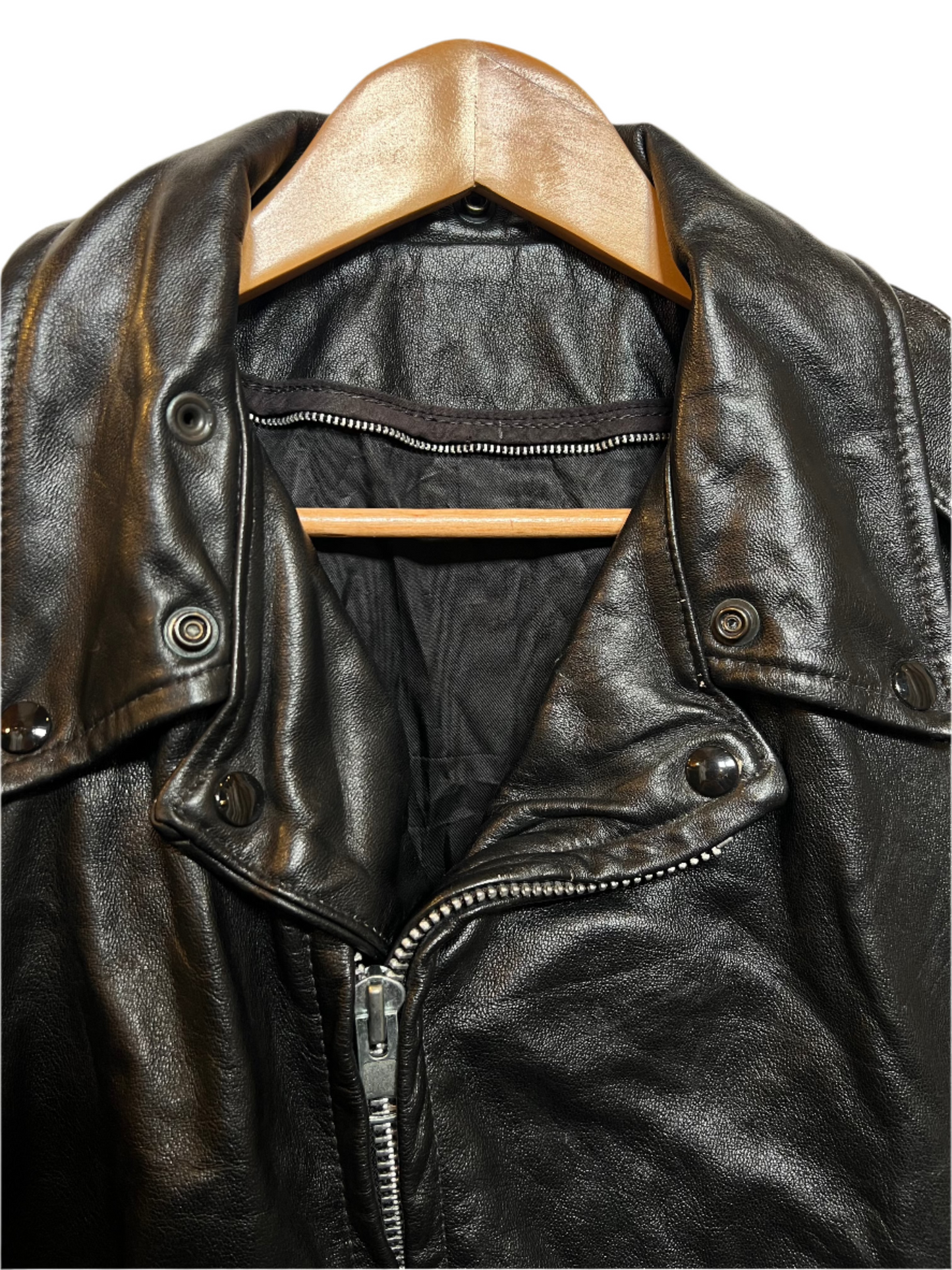 Janice's Crew Women's Black Leather Jacket (Size L)