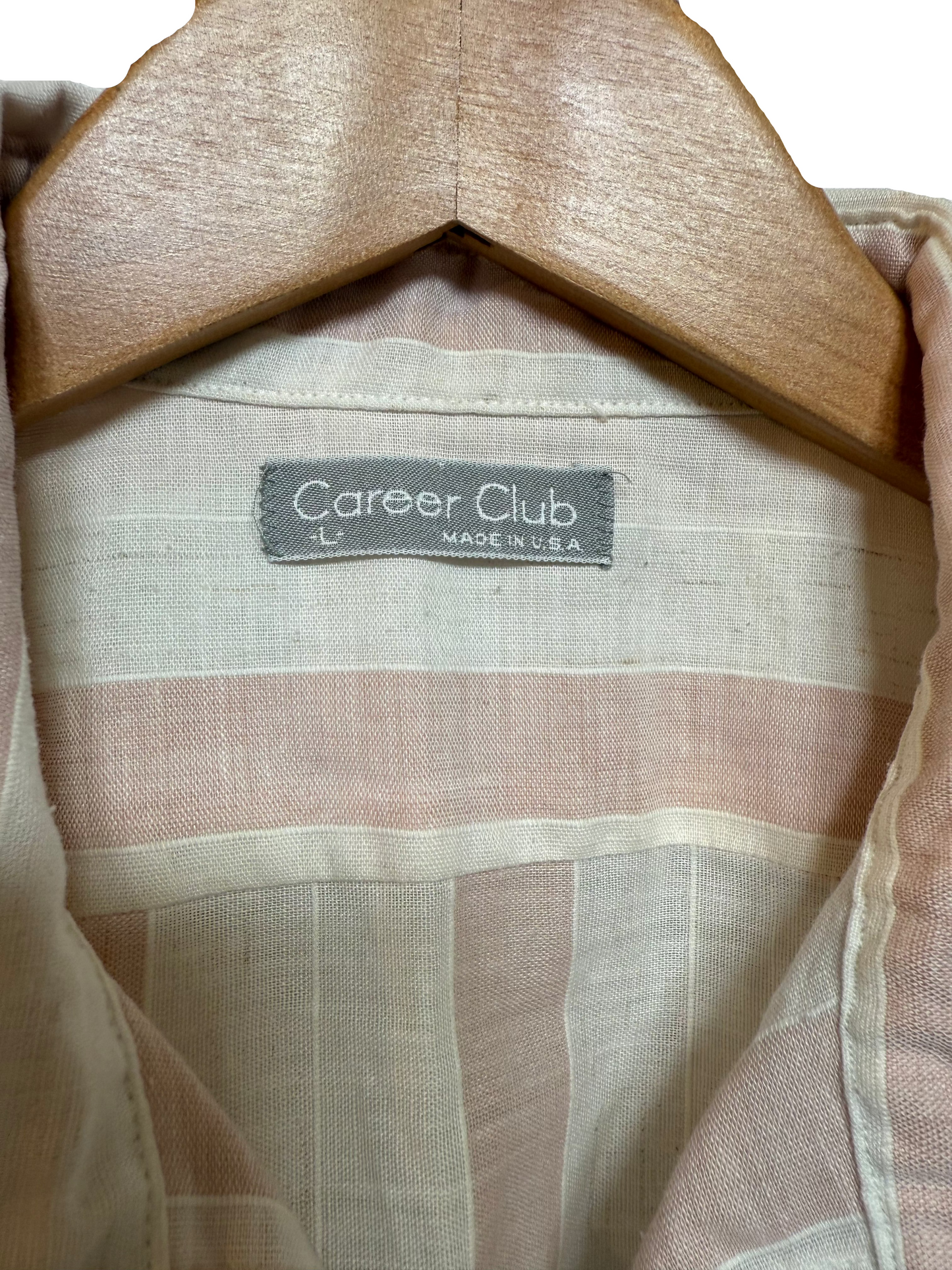 Career Club Mens White Linen Shirt (L)
