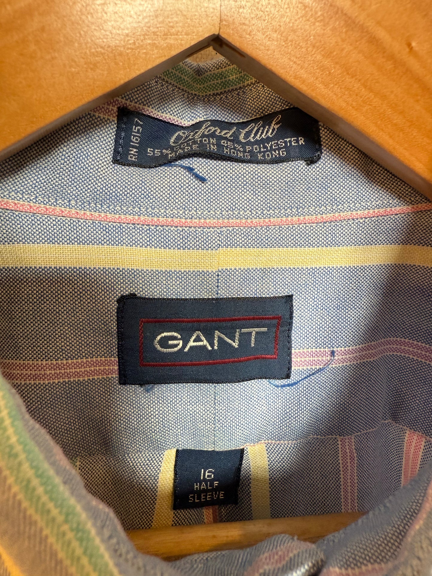 Gant Mens Blue Striped Shirt (Size XL)