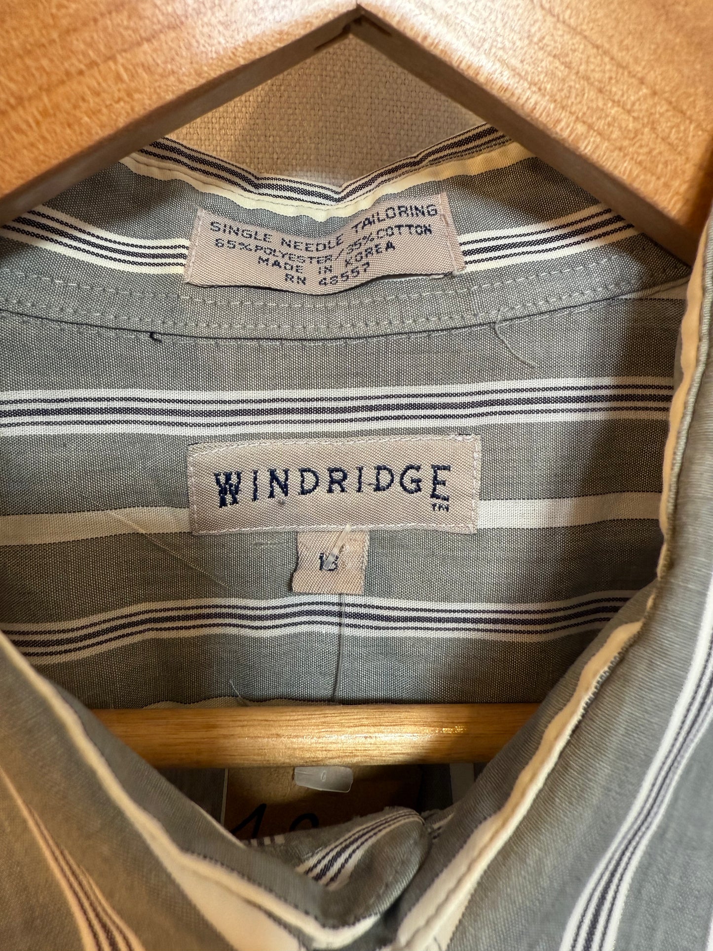 Windridge Mens Grey Striped Shirt (Size XXL)